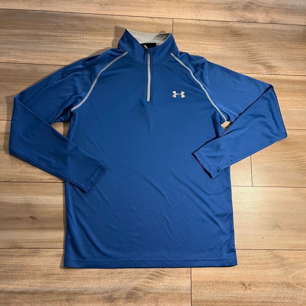 Under Armour Under Armour Blue Athletic Quarterzip Jacket Men Medium Bin Size US M / EU 48-50 / 2 - 1 Thumbnail