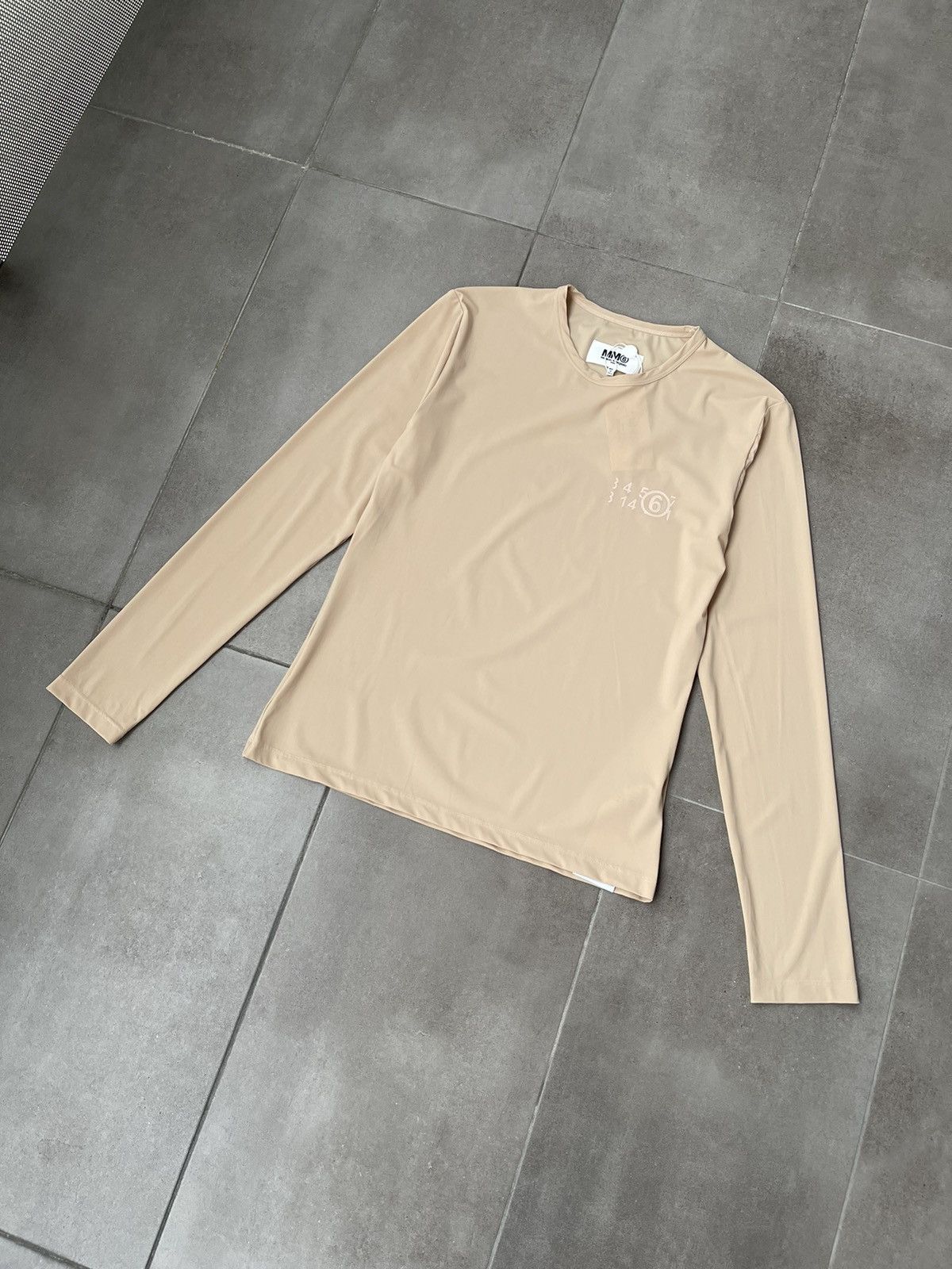 Maison Margiela !DS! SS23 Maison Margiela Printed Logo Beige Long Sleeve Size L / US 10 / IT 46 - 8 Thumbnail