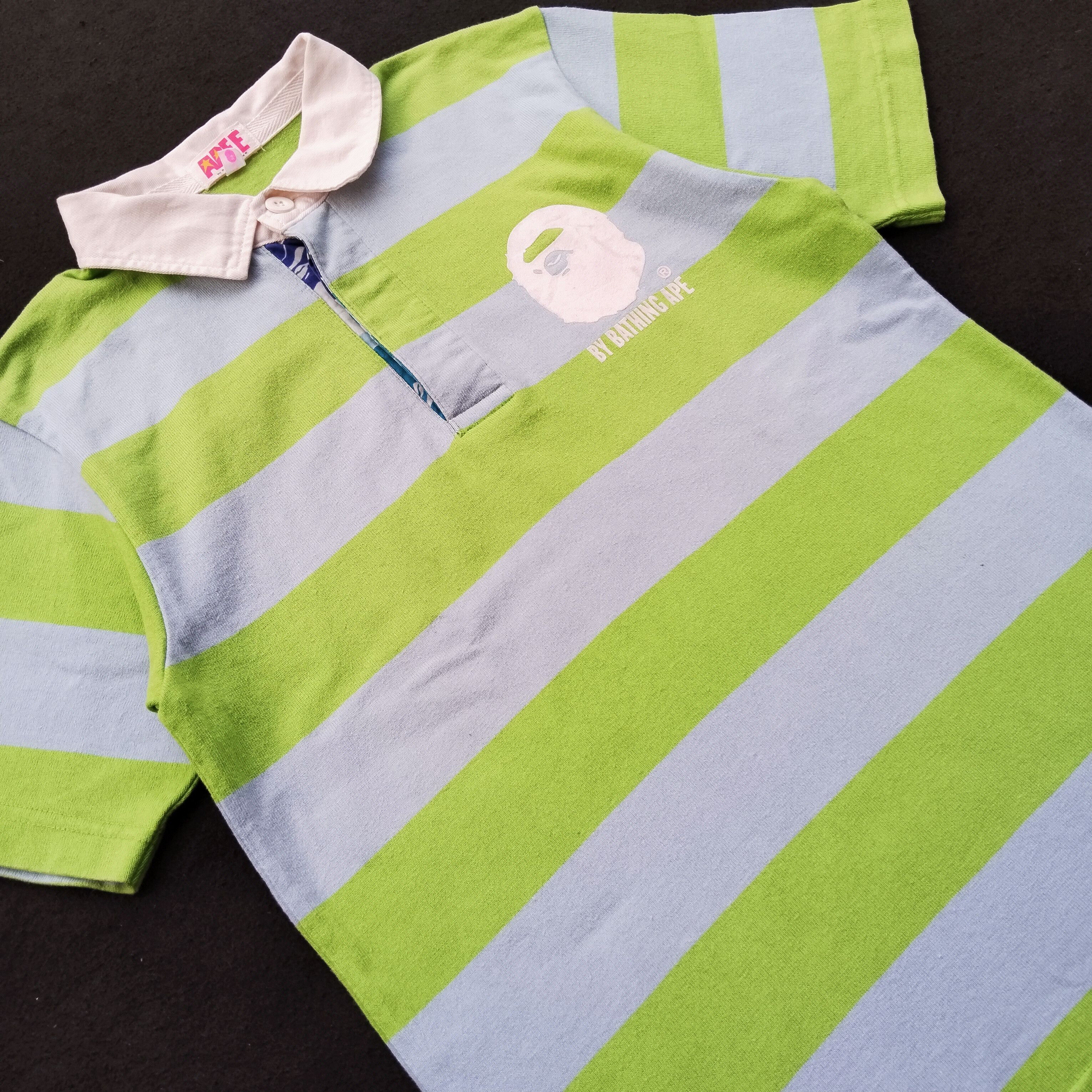 Bape Striped Polo (2006) Size S / US 4 / IT 40 - 2 Thumbnail