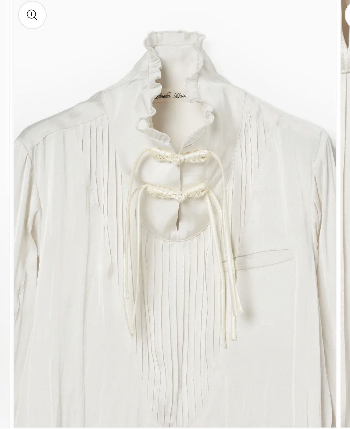 Japanese Brand Tanaka Daisuke front tuck china button blouse Size M / US 6-8 / IT 42-44 - 4 Thumbnail