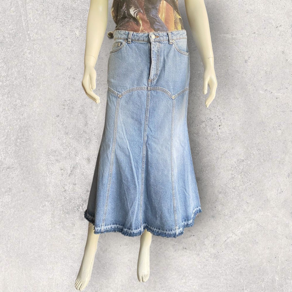 Alexander McQueen 2017 Denim Mermaid Skirt Size 28" / US 6 / IT 42 - 1 Thumbnail