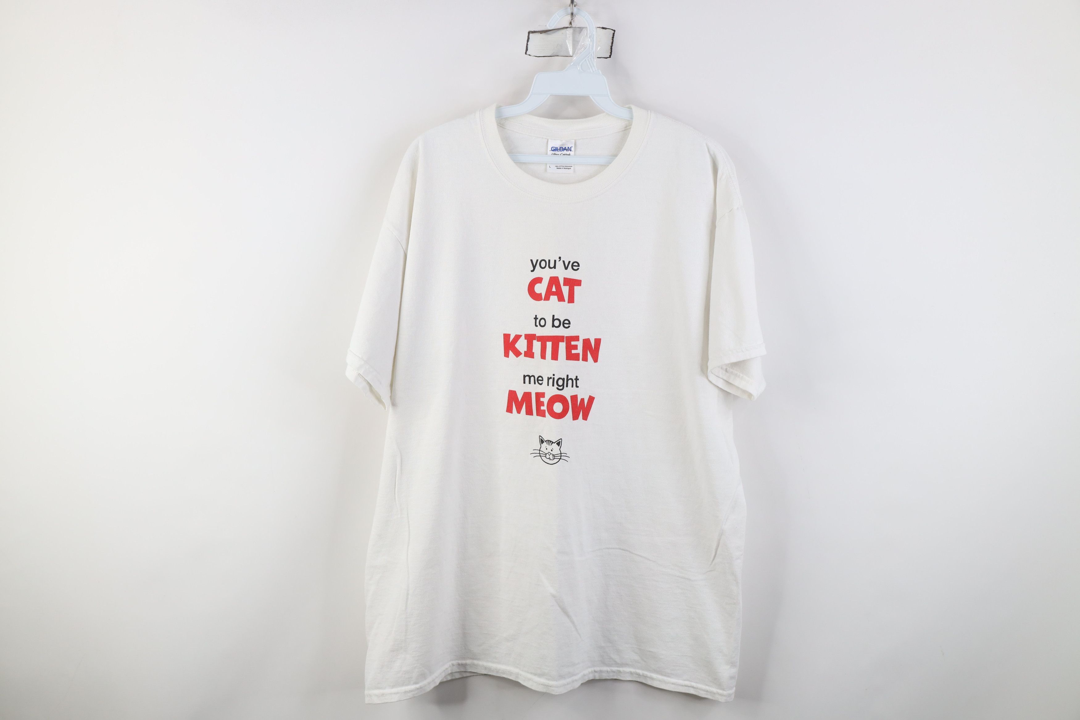 Vintage Vintage Y2K Cat To Be Kitten Me Right Meow Funny T-Shirt Size L / US 10 / IT 46 - 1 Thumbnail