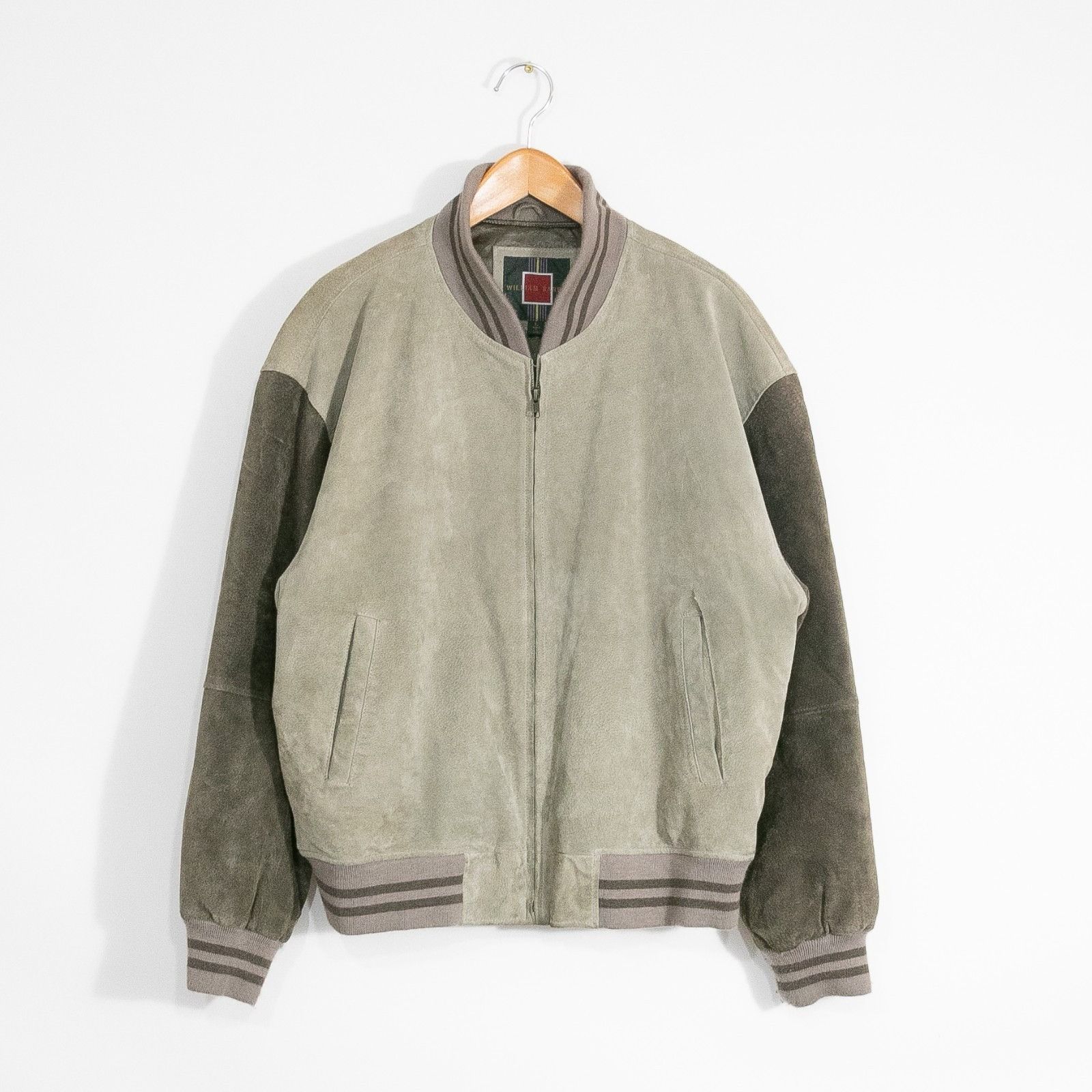 Vintage Vintage 90s William Barry Suede Bomber Jacket L - Distressed Size US L / EU 52-54 / 3 - 1 Thumbnail