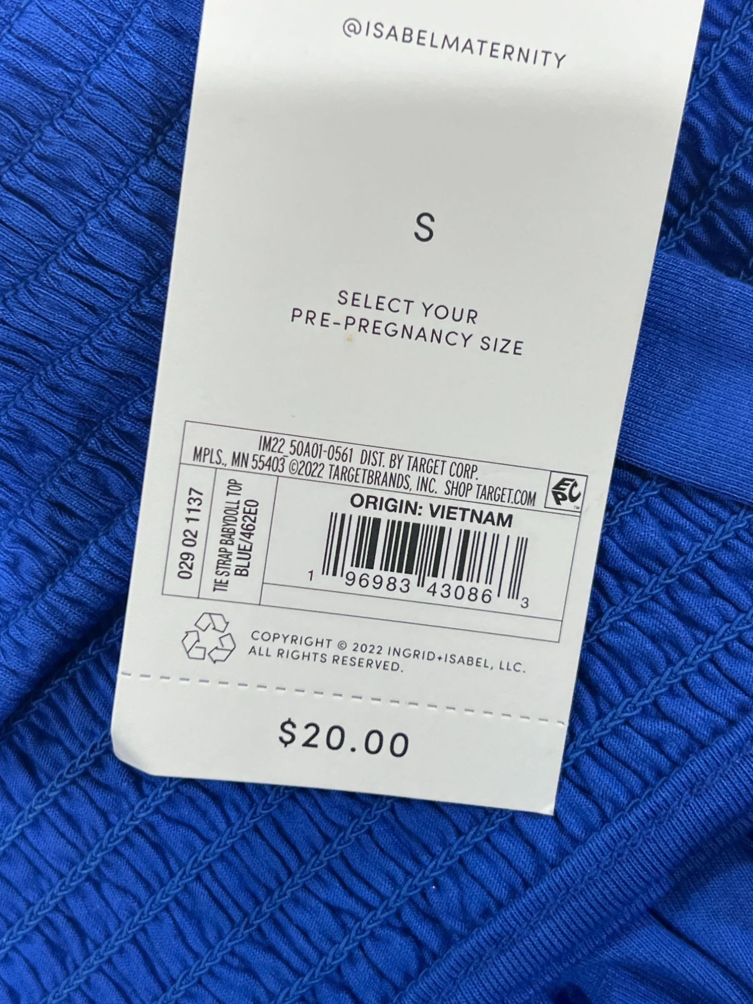 Other Isabel Maternity - Tie Strap Maternity Tank Top - Blue - Sma Size S / US 4 / IT 40 - 10 Thumbnail