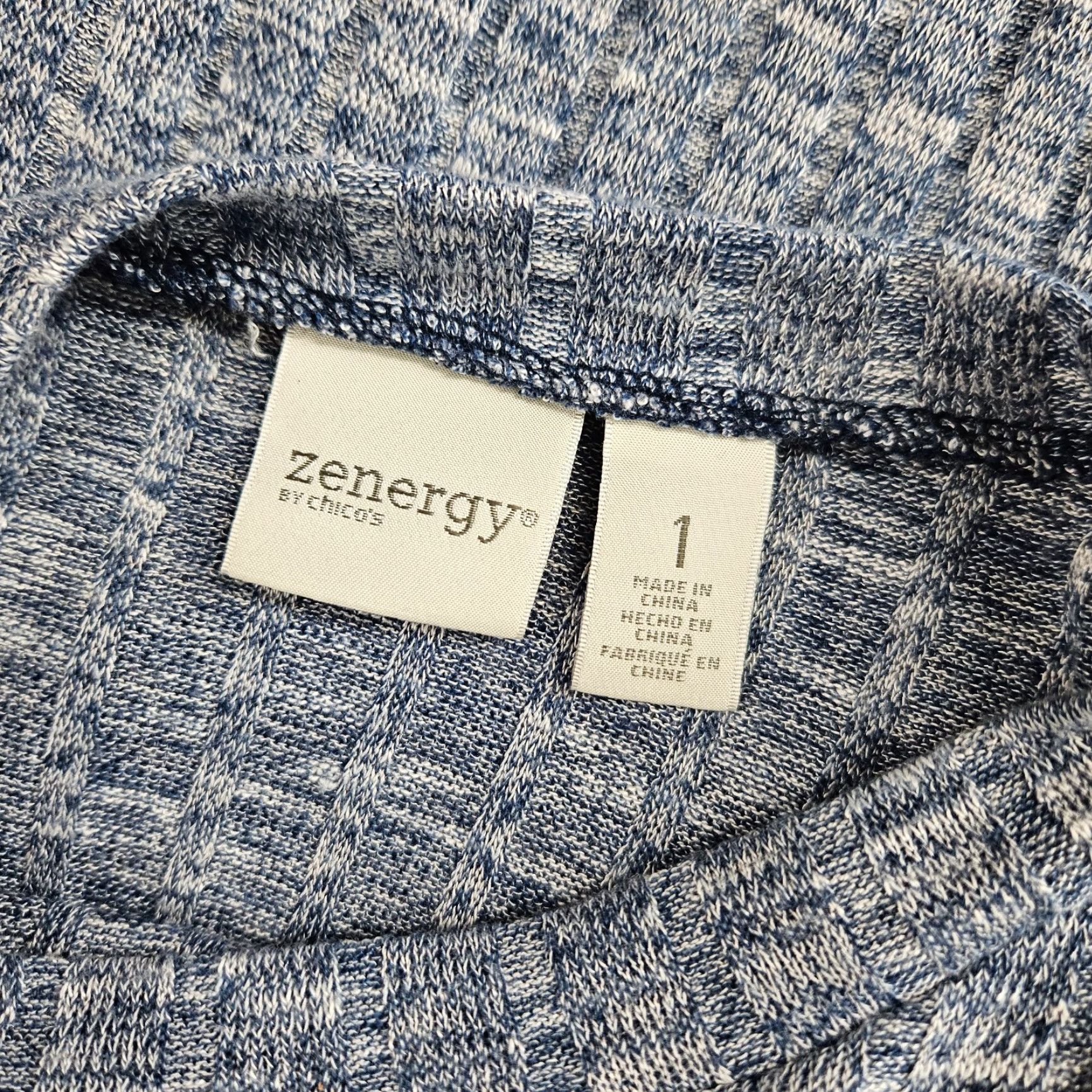 Vintage Chicos Zenergy Womens Top Sz M Blue Ribbed 3/4 Sleeve Rayon Blend Shirt Adult Medium Womens Size M / US 6-8 / IT 42-44 - 7 Thumbnail