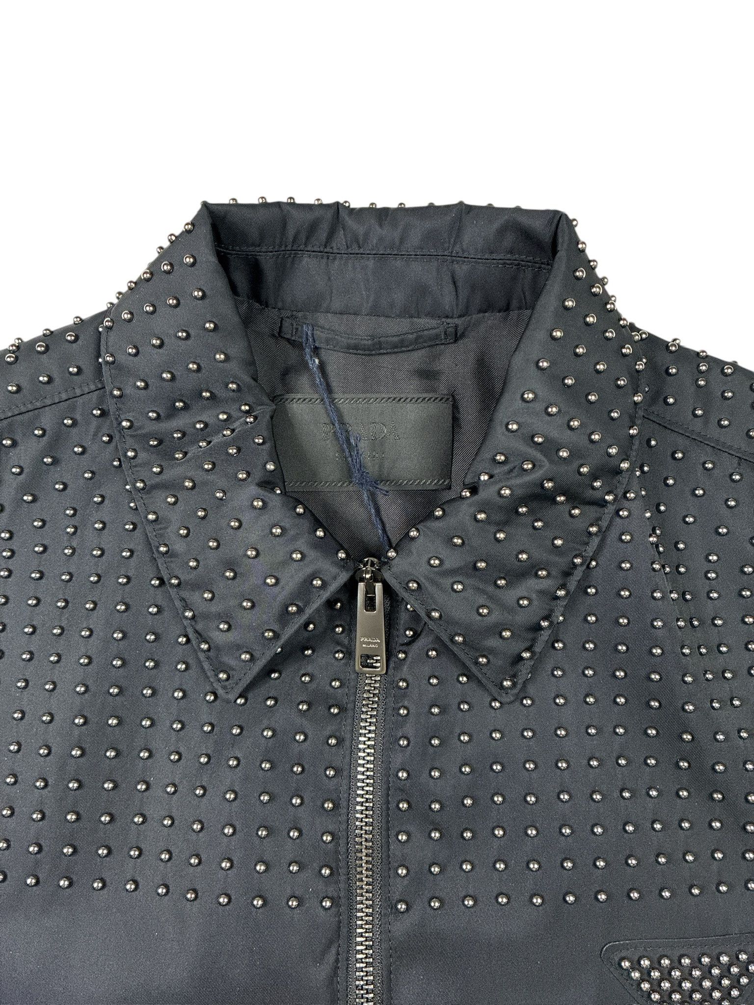 Prada PRADA STUDDED RE-NYLON BLOUSON JACKET Size US M / EU 48-50 / 2 - 4 Thumbnail