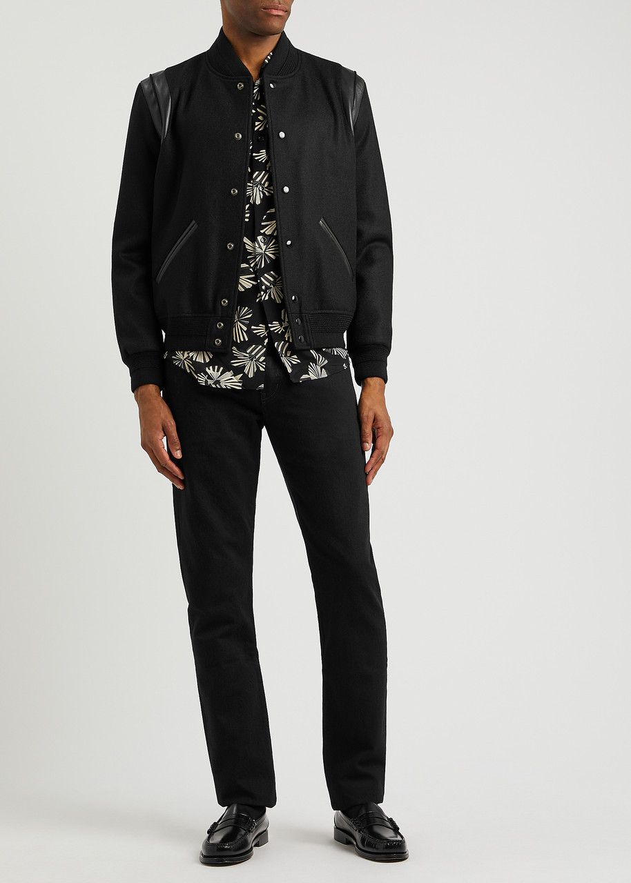 Saint Laurent Paris o1s1wg110825 Bomber Jacket in Black Size US M / EU 48-50 / 2 - 4 Thumbnail