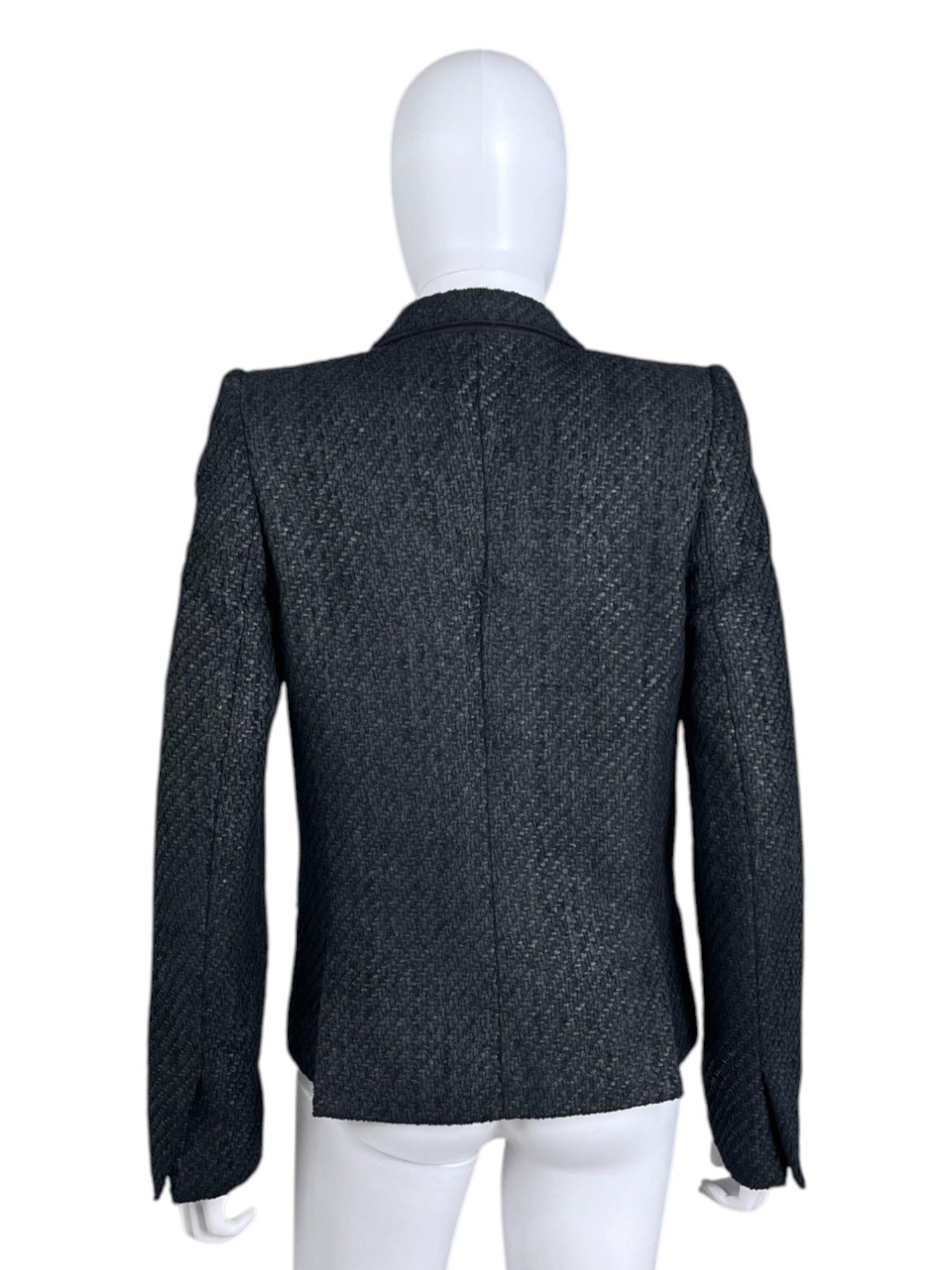 Haider Ackermann 2000's Carbon Tweed Black Jacket Size XS / US 0-2 / IT 36-38 - 3 Thumbnail