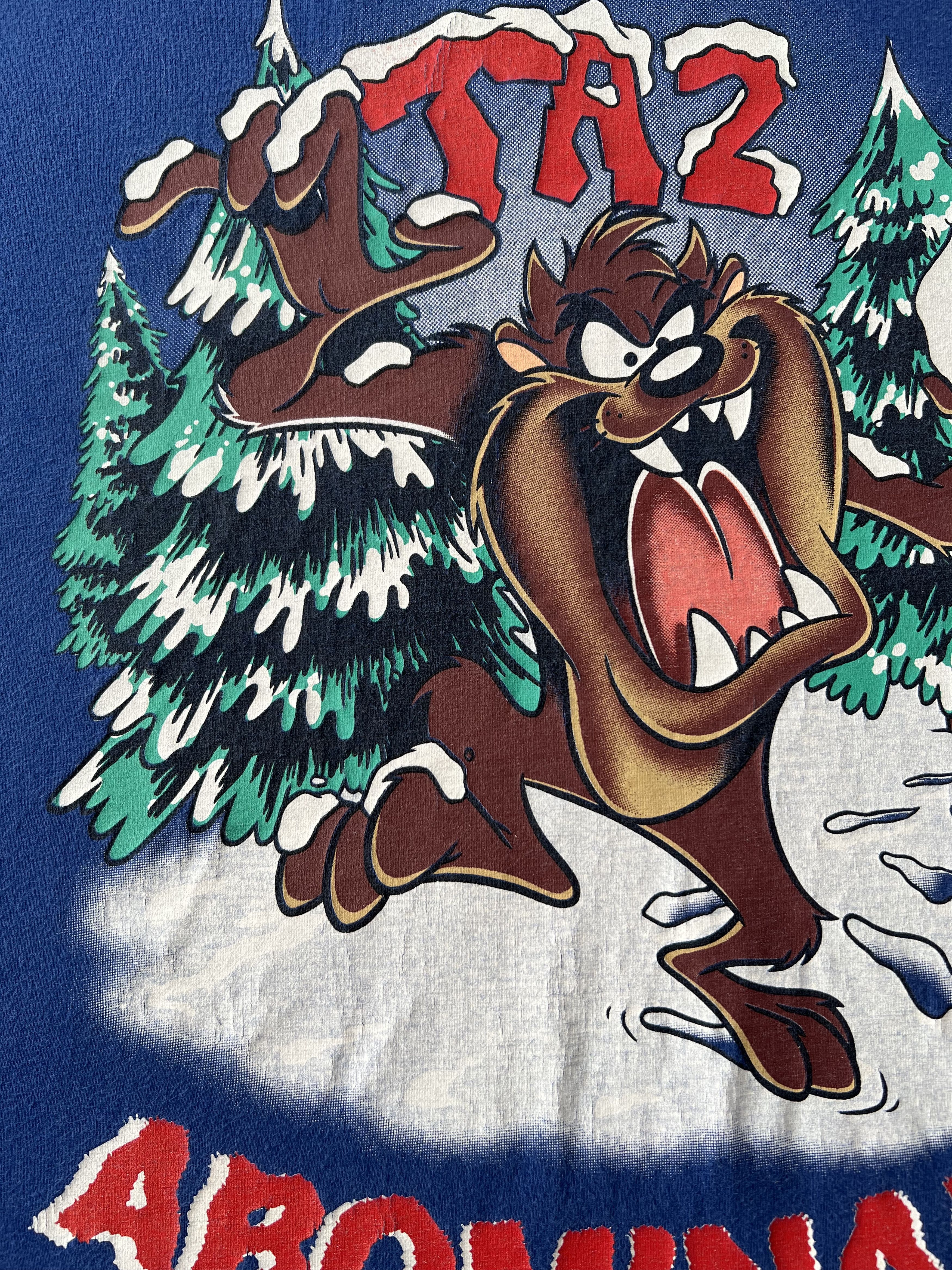 Cartoon Network Vintage 1997 Taz Tazmanian Devil Warner Bros Christmas Snow Size US XL / EU 56 / 4 - 4 Thumbnail