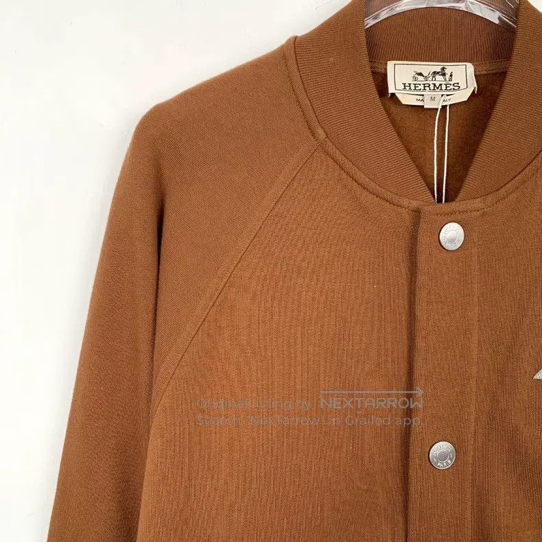 Hermes Hermes Orange Logo Pattern Applique Cotton Baseball Jacket Size US M / EU 48-50 / 2 - 3 Thumbnail