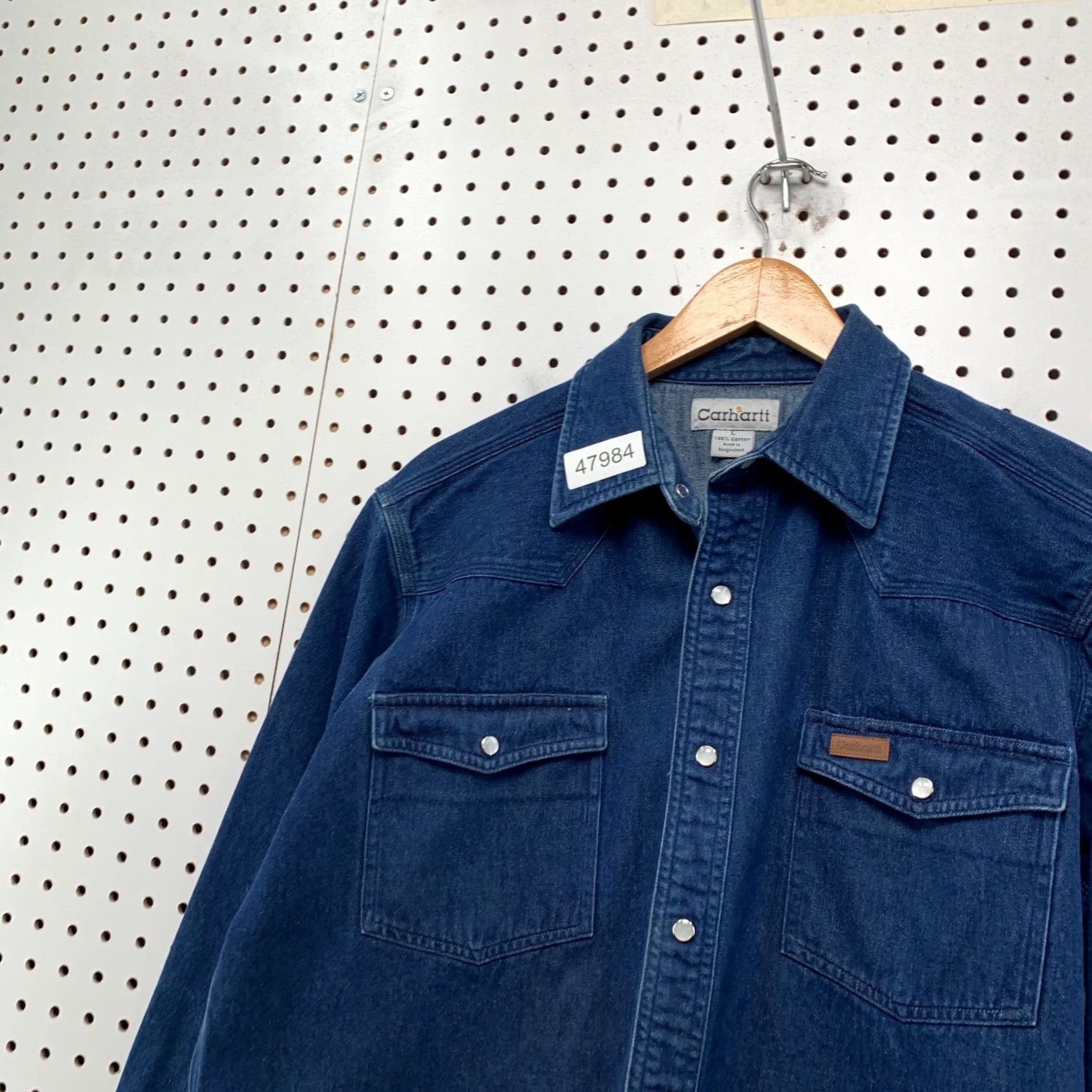 Carhartt Carhartt Denim Snap Shirt Mens L Blue Long Sleeve Cotton Workwear Size US L / EU 52-54 / 3 - 6 Thumbnail