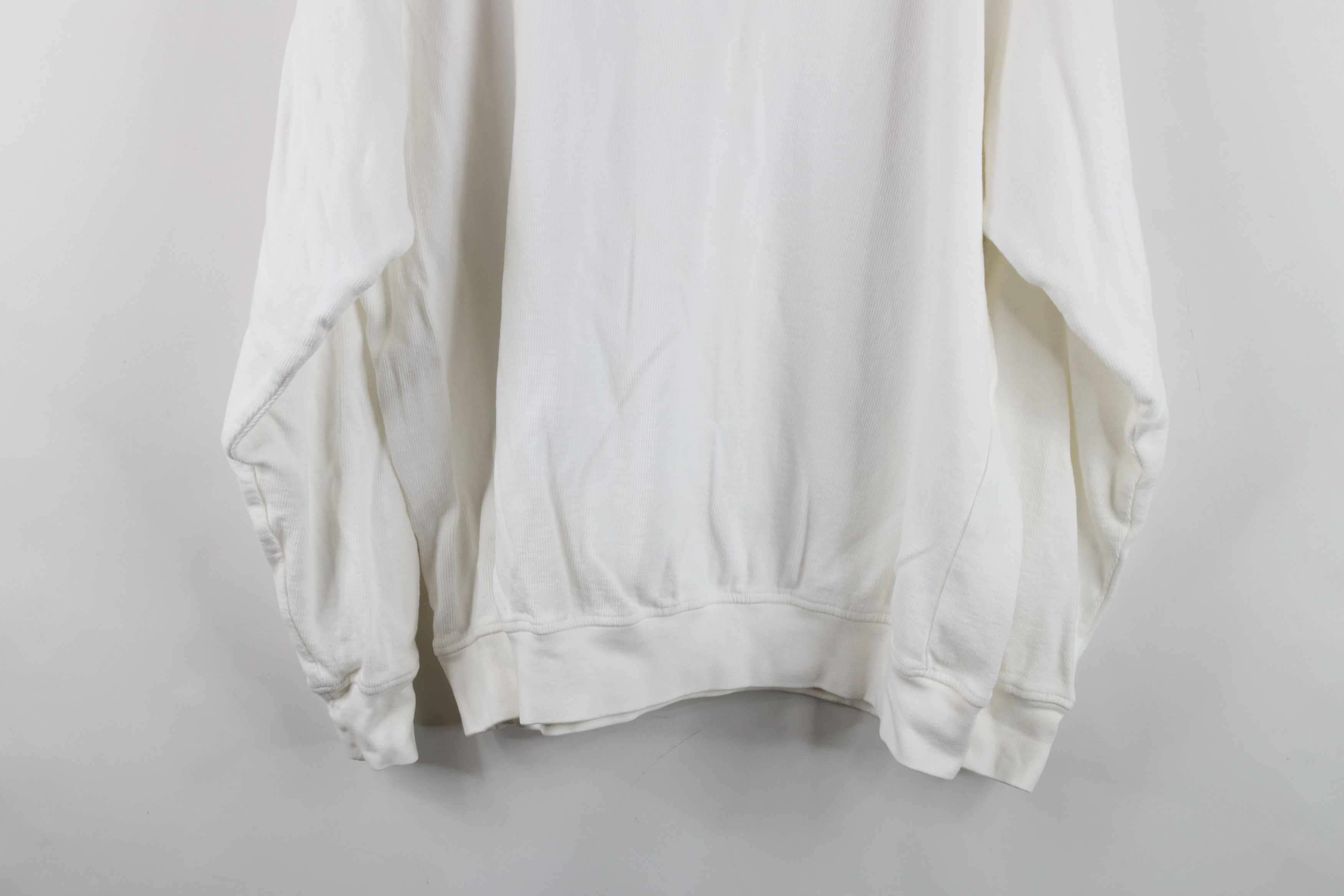 Vintage Vintage 90s Streetwear Ribbed Knit Crewneck Sweater White Size US L / EU 52-54 / 3 - 10 Thumbnail