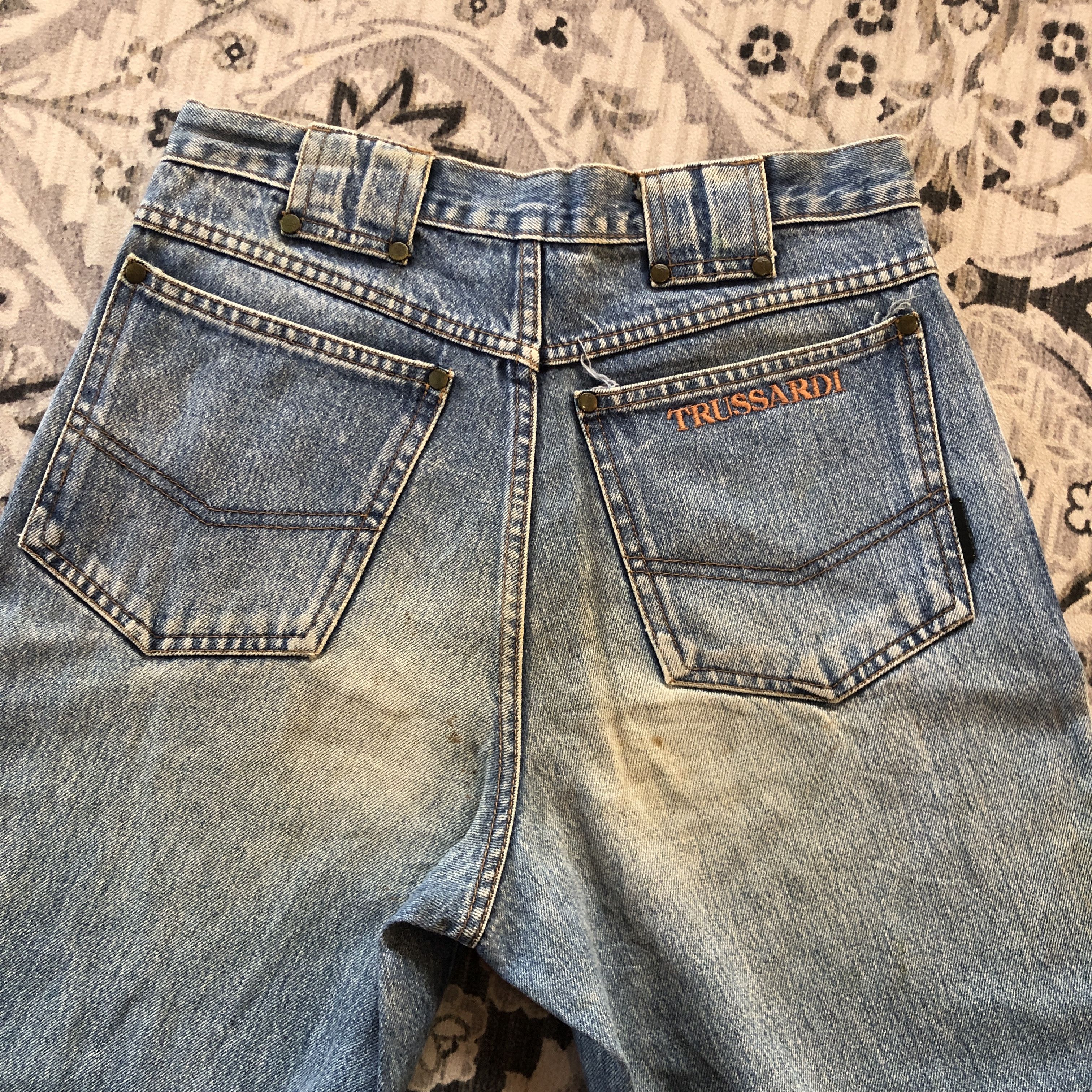 Trussardi Vintage Trussardi Embroidered Side Tape Baggy Jeans Size US 29 - 3 Thumbnail