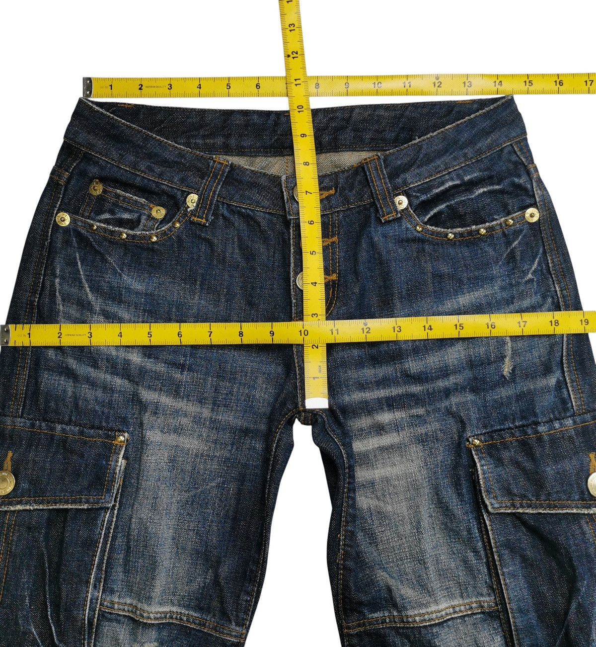 Hysteric Glamour Size 29x31.5 Miss Alice Cargo Bondage Studded Pocket Jeans Size 29" - 10 Thumbnail