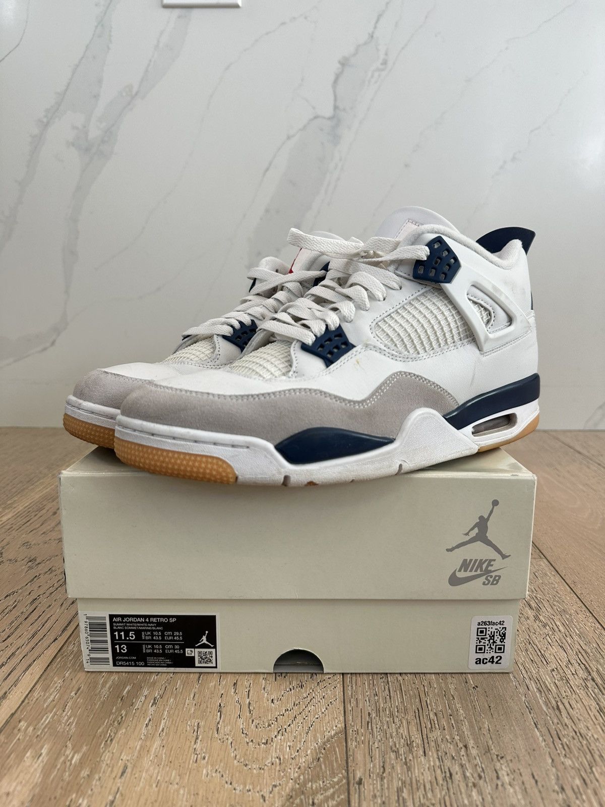 Nike SB Jordan 4 Retro SB Navy Size US 11.5 / EU 44-45 - 1 Thumbnail