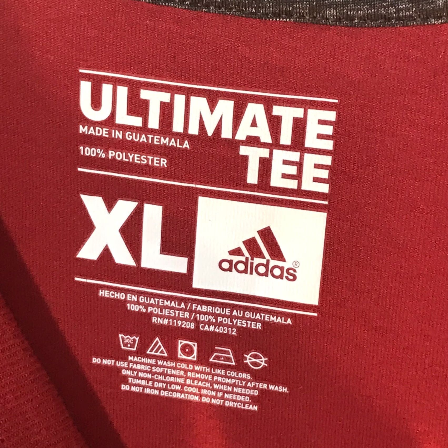 Adidas Adidas Ultimate Tee Long Sleeve Shirt Red Men's XL Basketball Sports Size US XL / EU 56 / 4 - 2 Thumbnail
