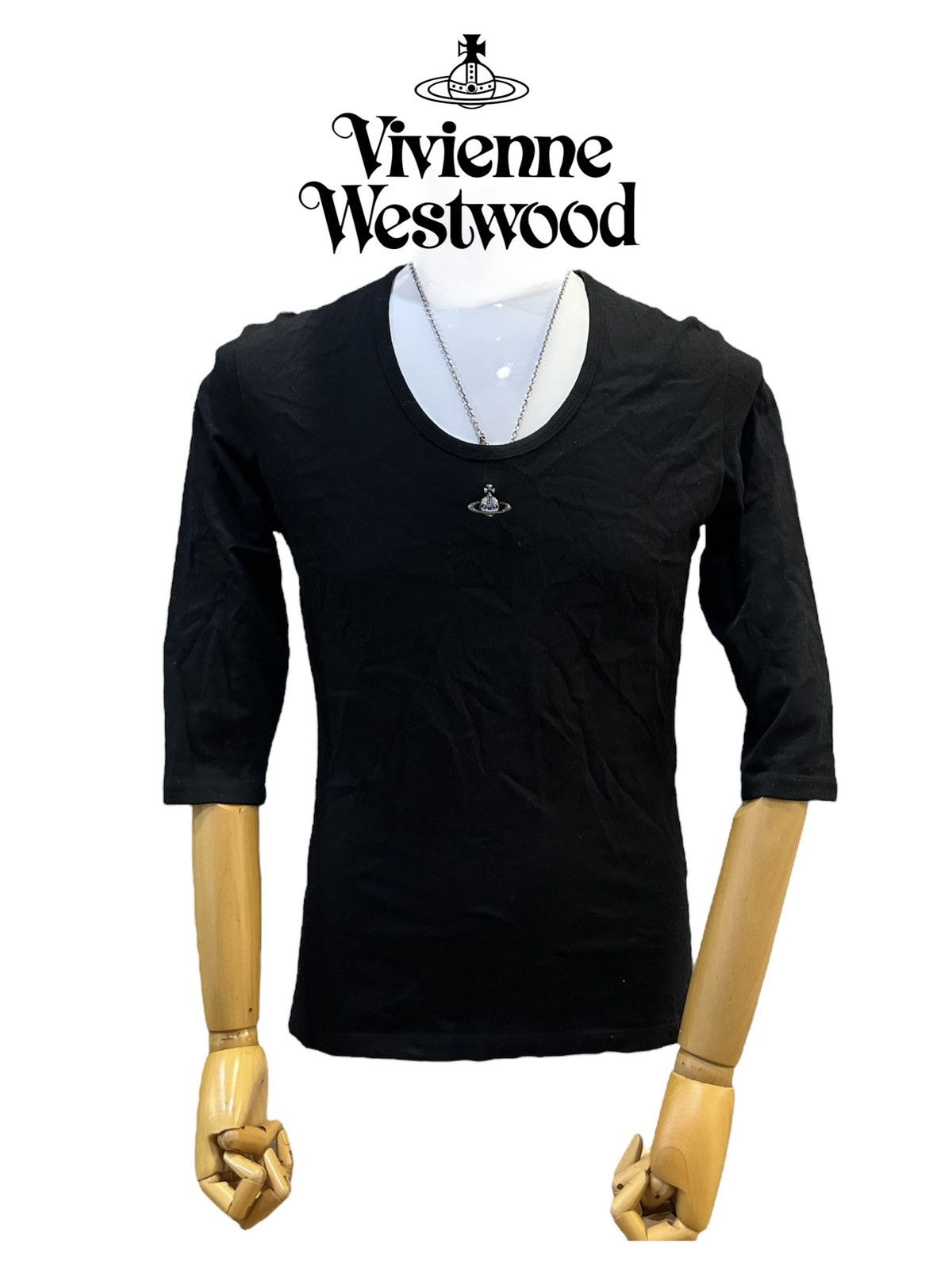 Vivienne Westwood Man Centre Orb Logo V-Neck Shirt