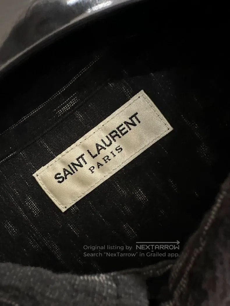 Saint Laurent Paris Saint Laurent Paris Cat's eye button irregular striped shi Size US L / EU 52-54 / 3 - 2 Thumbnail
