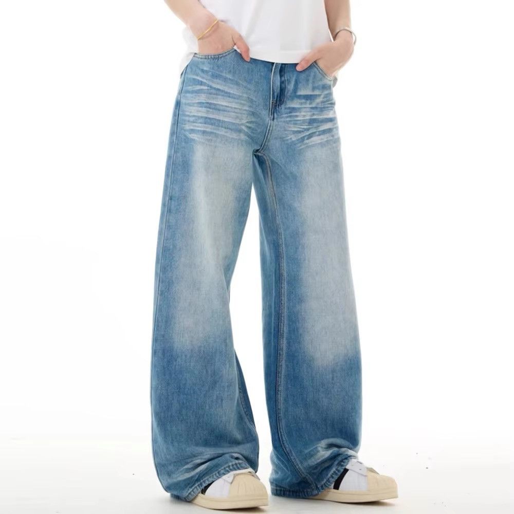 Japanese Brand × Jean Vintage Washed Blue Wide Leg Jeans Size US 28 / EU 44 - 1 Thumbnail