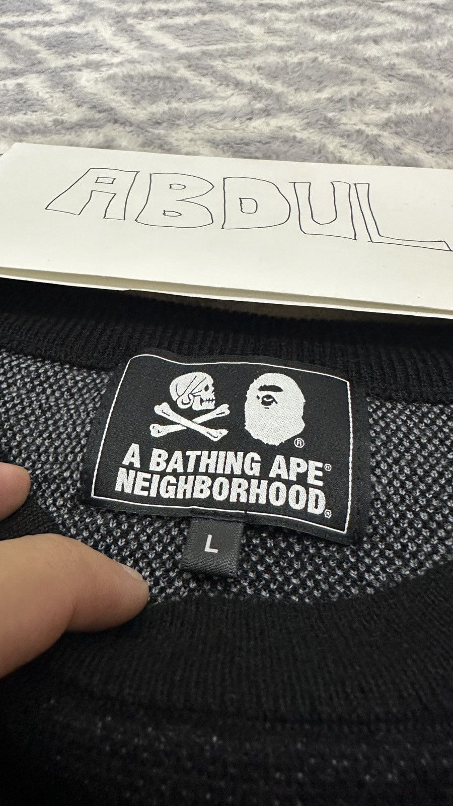 Bape × Neighborhood Bape x Neighborhood Relaxed Fit Knit Sweater Size US L / EU 52-54 / 3 - 3 Thumbnail