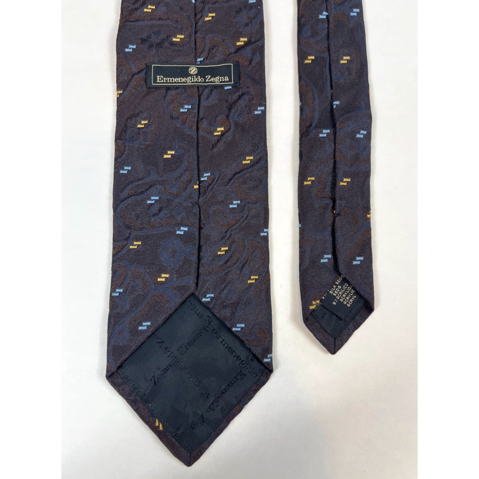 Ermenegildo Zegna VINTAGE Men's Ermenegildo Zegna Jacquard Silk Tie Paisley Made in Italy Size ONE SIZE - 6 Thumbnail