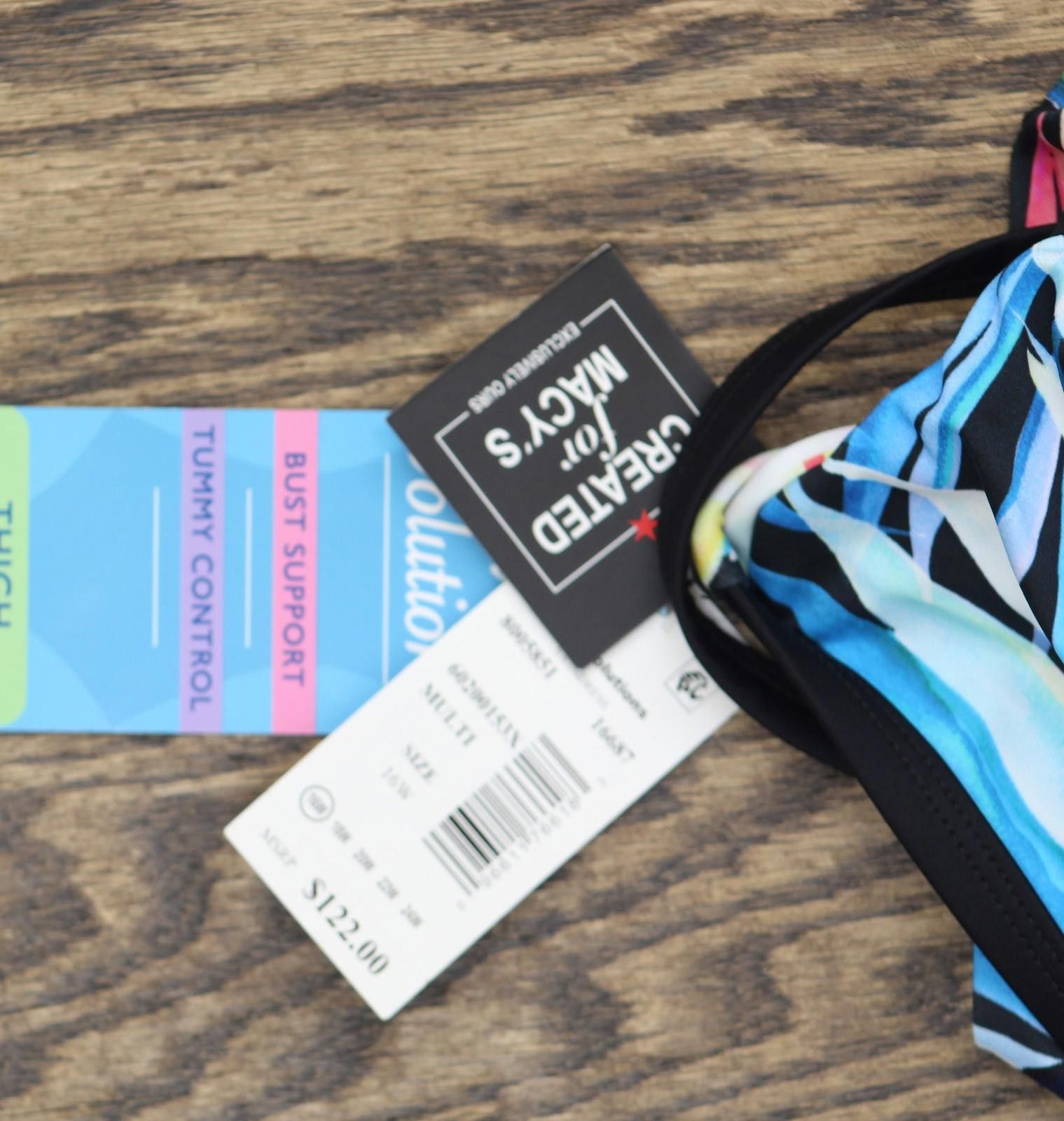 Nwt Swim Solutions Empire One-piece Fiesta Fronds Blue 16w