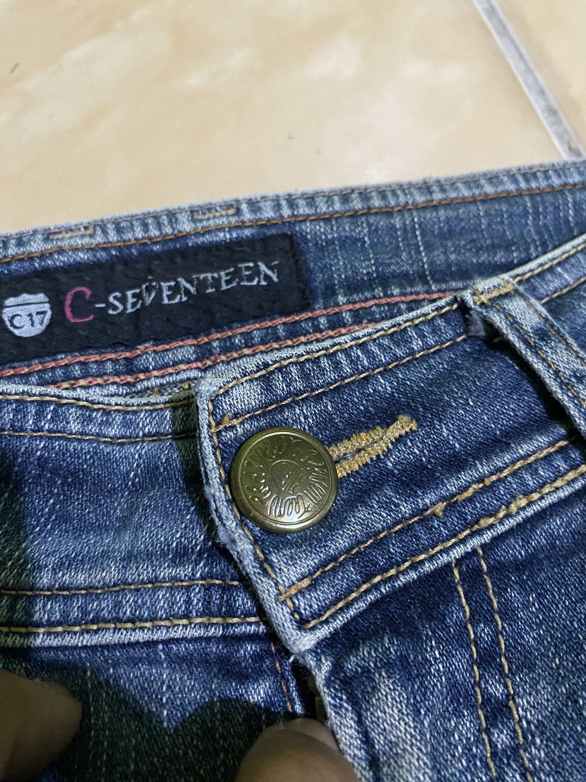 If Six Was Nine × Japanese Brand × Vintage Flare jeans c-seventeen distressed Size 29" - 5 Thumbnail