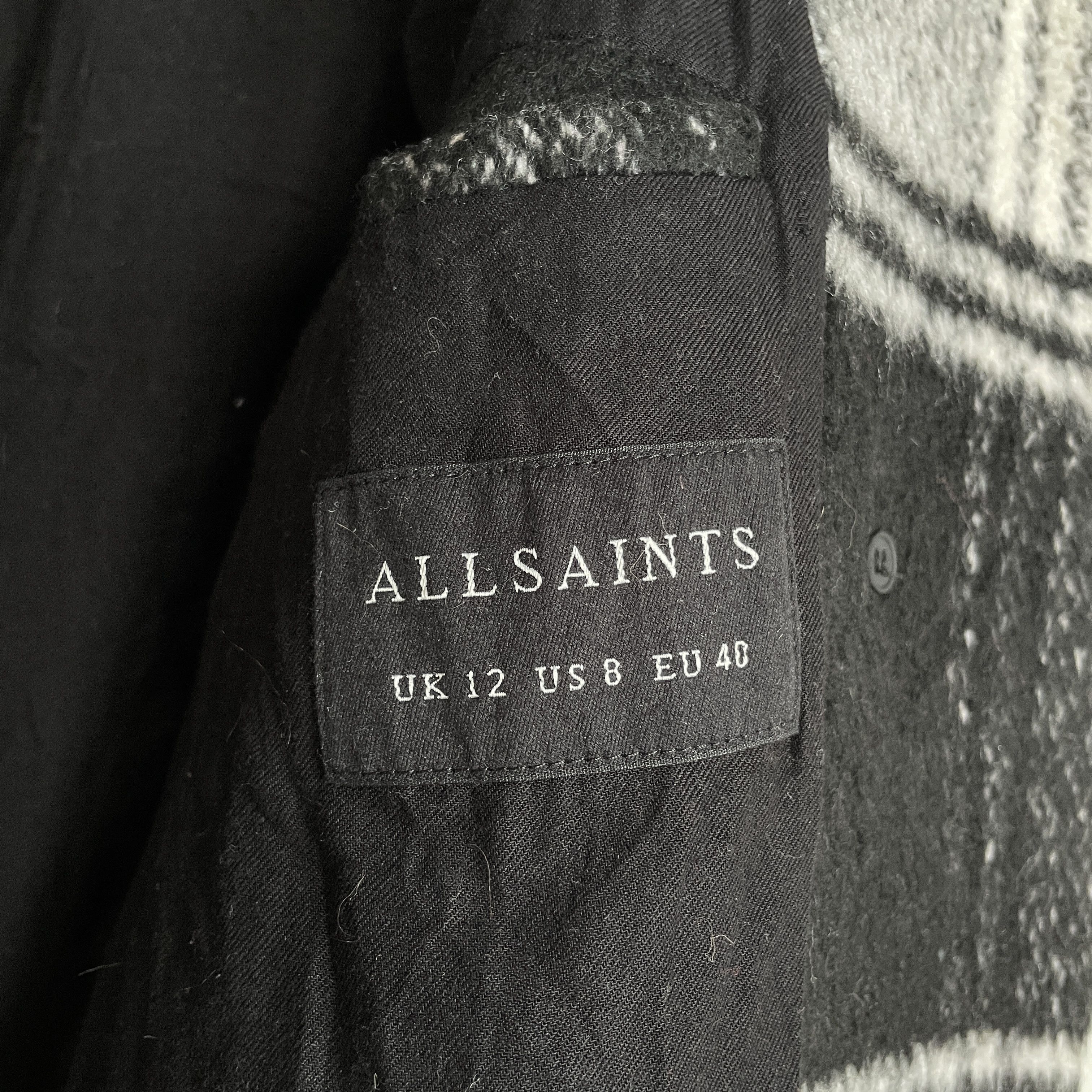 Allsaints Allsaints Womens Lottie Check Double Breasted Coat Size M / US 6-8 / IT 42-44 - 7 Thumbnail