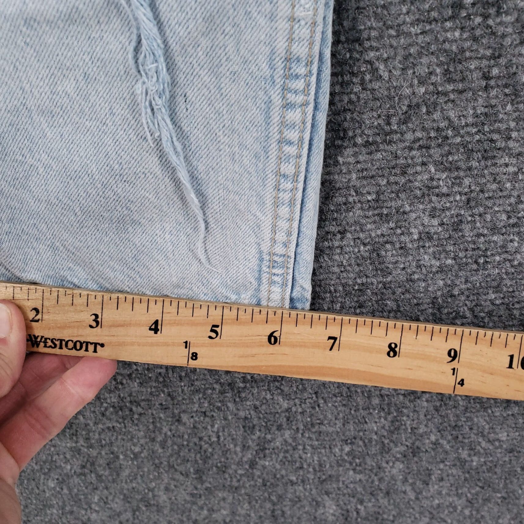Zara ZARA Jeans Womens 2 Blue Straight Leg High Rise Ripped Light Wash Denim Zip Fly Jeans Size 26" / US 2 / IT 38 - 3 Thumbnail