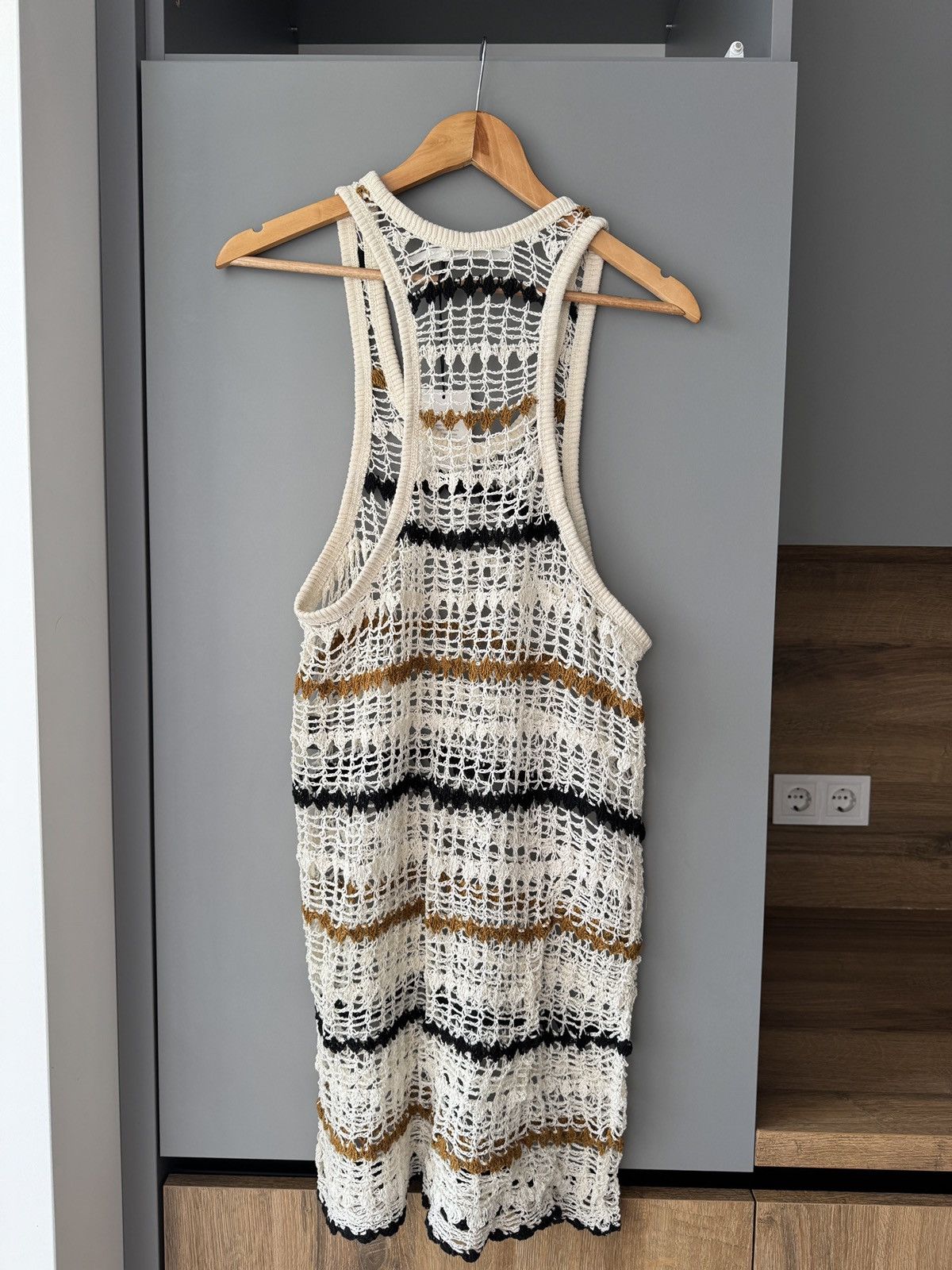 isabel marant etoile crochet dress Isabel Marant × Isabel Marant Etoile Isabel Marant Étoile Crochet Knit  Striped Sleeveless Dress