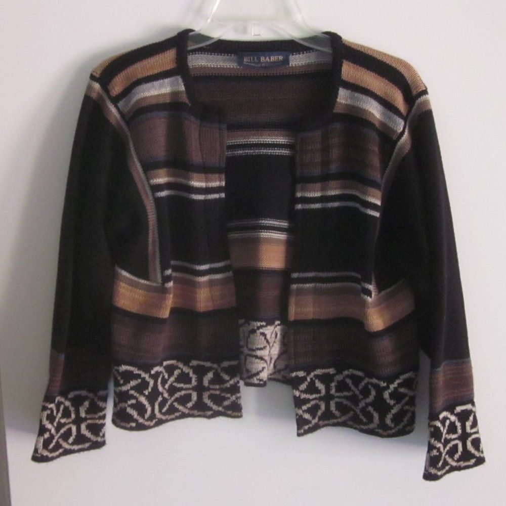 Handmade Bill Baber Handknit in Edinburgh Scotland Brown Crop Cardigan Sweater Size M Size M / US 6-8 / IT 42-44 - 12 Thumbnail