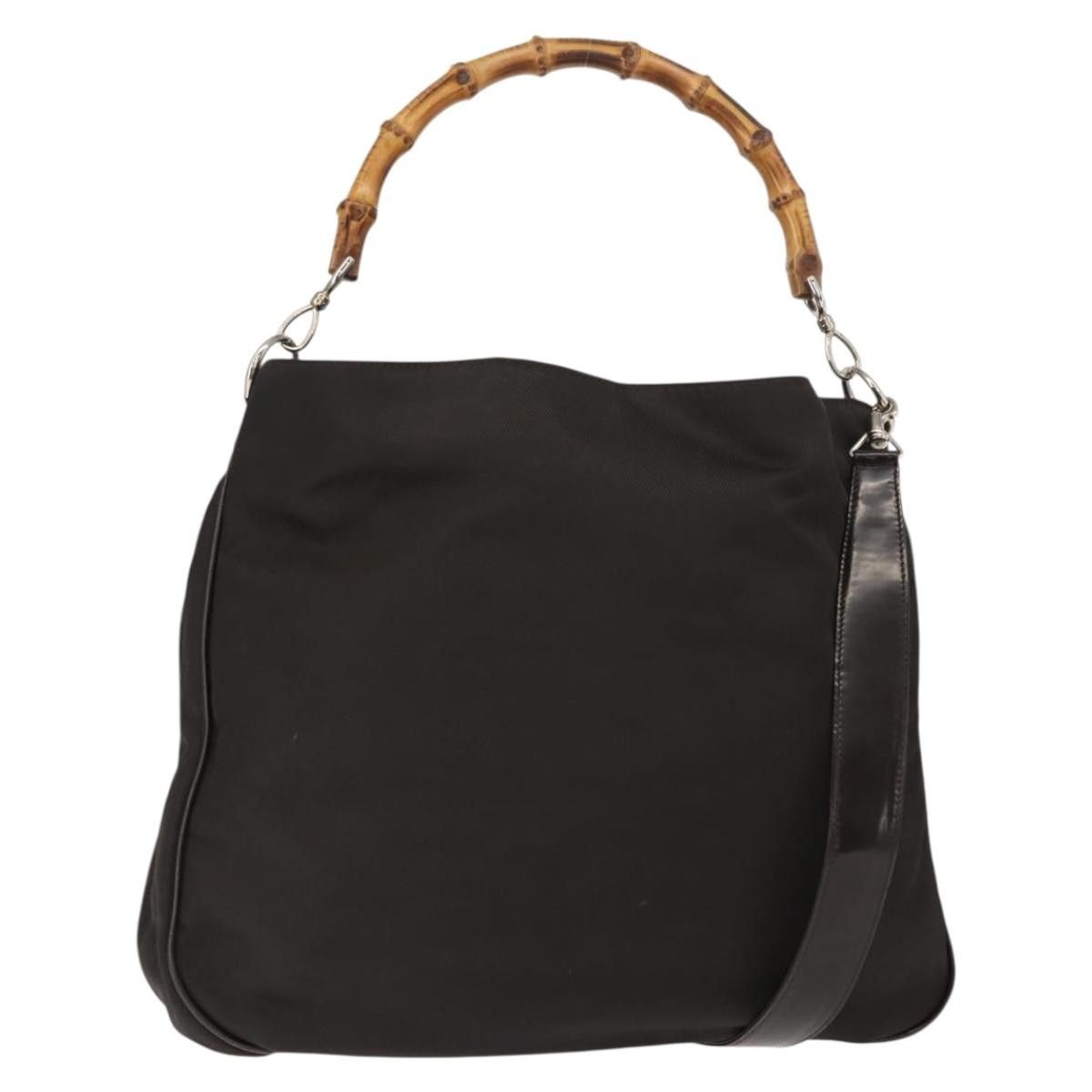 Gucci Gucci Vintage Bamboo Shoulder Nylon Size ONE SIZE - 1 Thumbnail