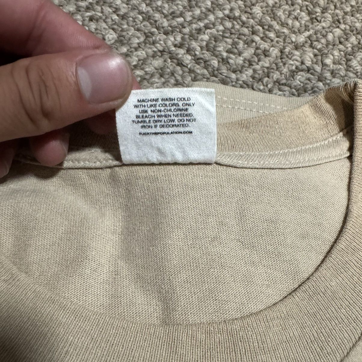 Fuck The Population FTP beige tee Size US XL / EU 56 / 4 - 3 Thumbnail
