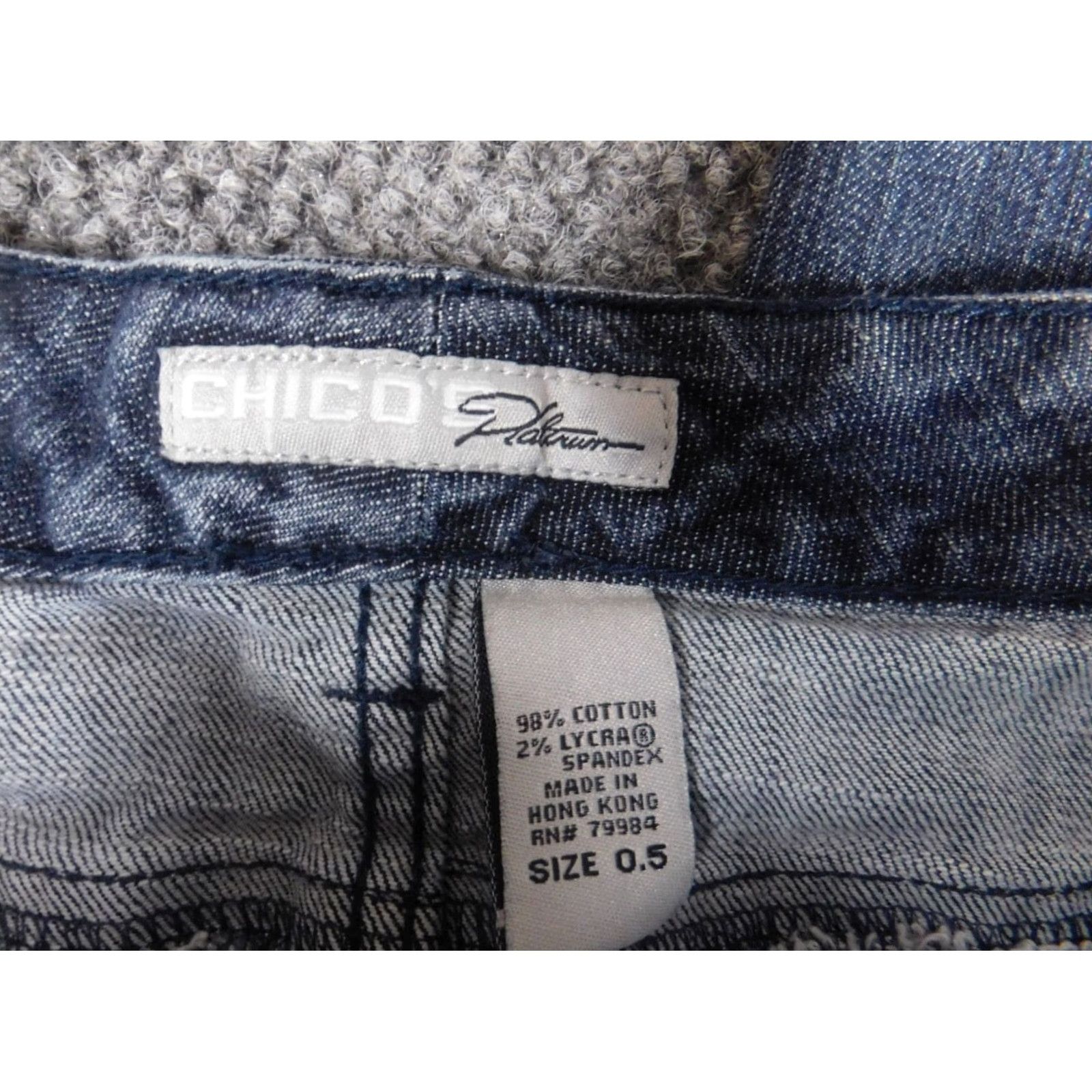 Vintage Chico's Jeans Womens Straight Denim 0.5 Blue Stretch Zipper Regular Inseam 20" Old?: No Size 29" - 3 Thumbnail