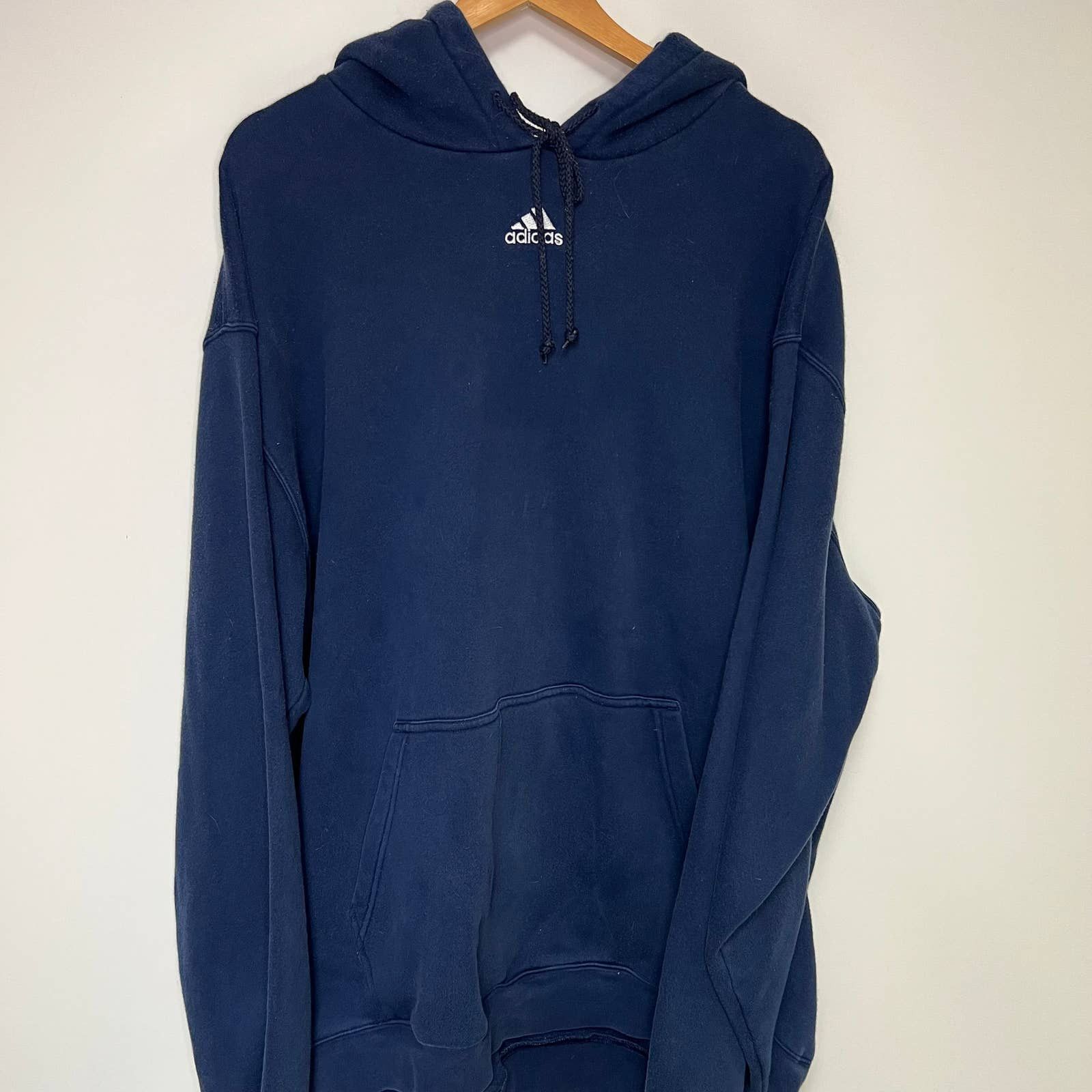 Adidas Vintage Adidas Hoodie Center Logo Y2K Navy Blue Sweatshirt | Grailed