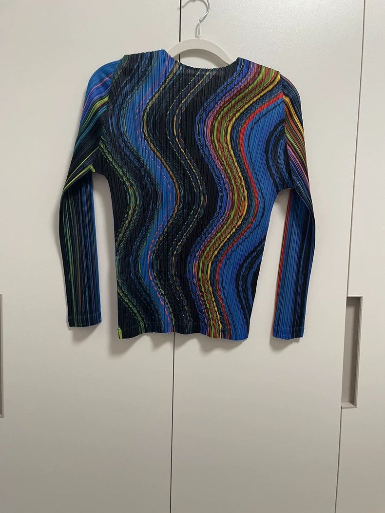 Issey Miyake Issey Miyake size:3 Blue striped long-sleeved shirt Size XS / US 0-2 / IT 36-38 - 2 Thumbnail