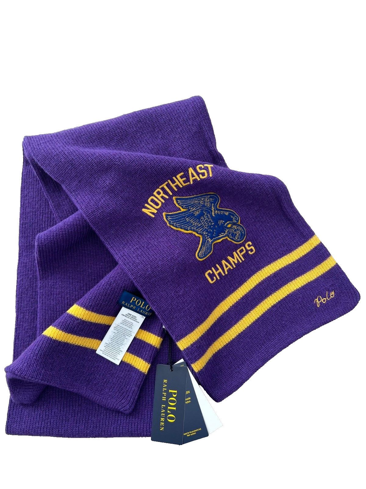 Polo Ralph Lauren Polo Ralph Lauren Northeast Champs Ball Team Scarf Purple Size ONE SIZE - 3 Thumbnail