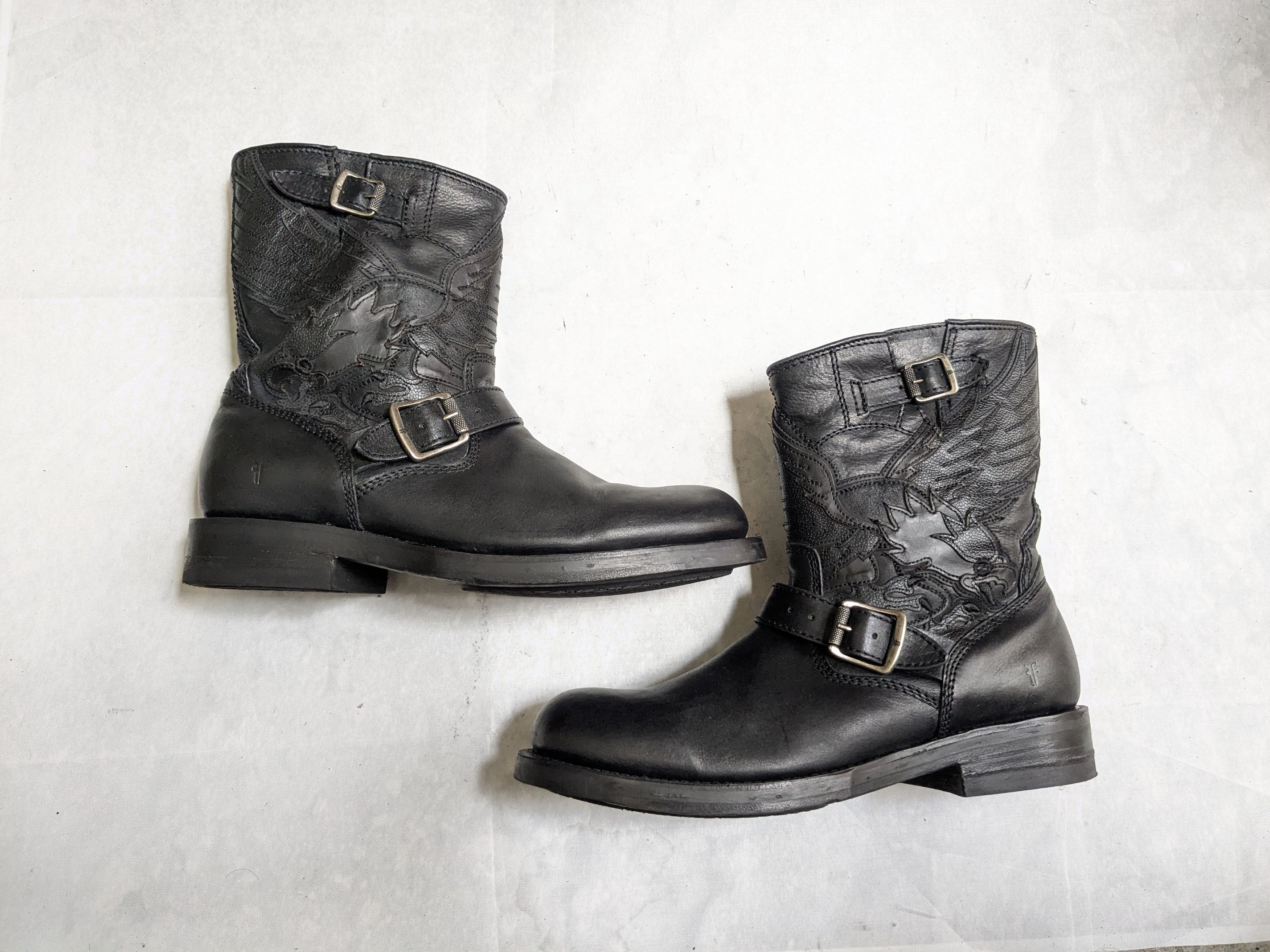 Frye Frye Engineer Boots Black Leather 8 D Buckle Size US 8 / EU 41 - 1 Thumbnail