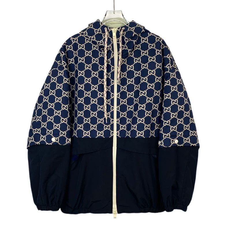 Gucci Gucci Color-blocked old flower full-print hooded zipper jac Size US S / EU 44-46 / 1 - 1 Thumbnail