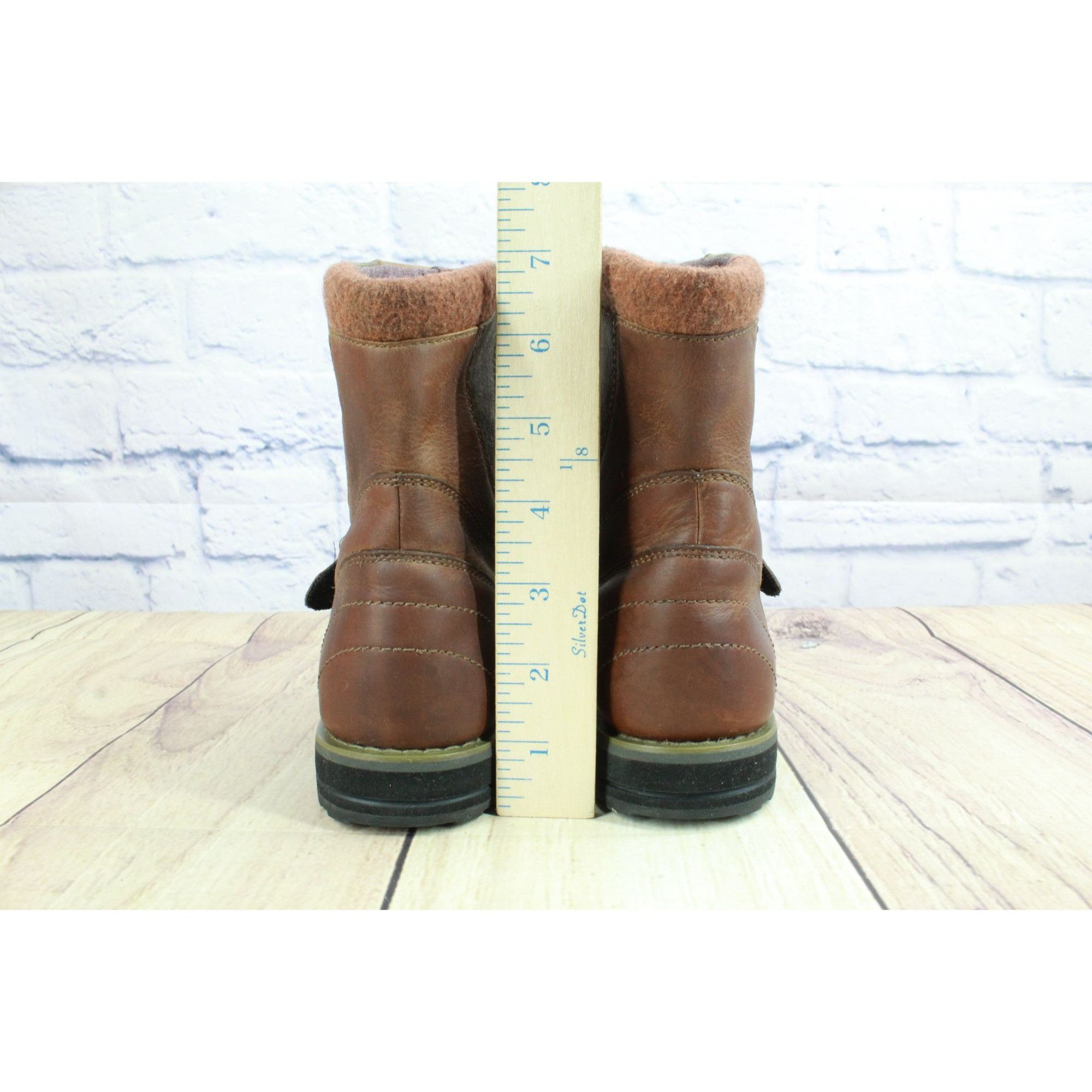 L.L. Bean × Leather LL Bean Park Ridge Leather Side Zip Buckle Casual Boots Size US 7 / IT 37 - 6 Thumbnail