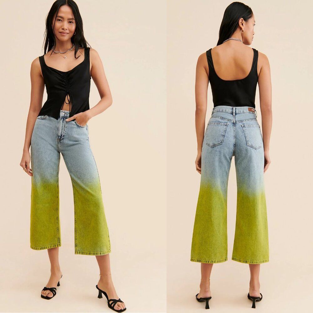 NOCTURNE NWT New $186 Free People Nocturne Ombre Denim Jeans Size XS Size 24" / US 00 / IT 34 - 1 Thumbnail