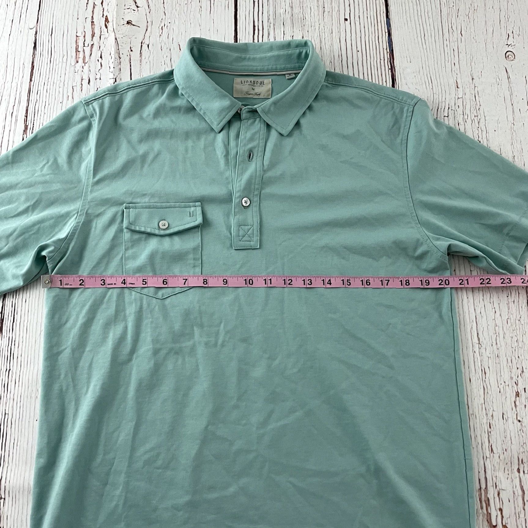 Vintage Linksoul Short Sleeve Polo Shirt Men's M Green Solid Button-Up Shirt Size US M / EU 48-50 / 2 - 3 Thumbnail