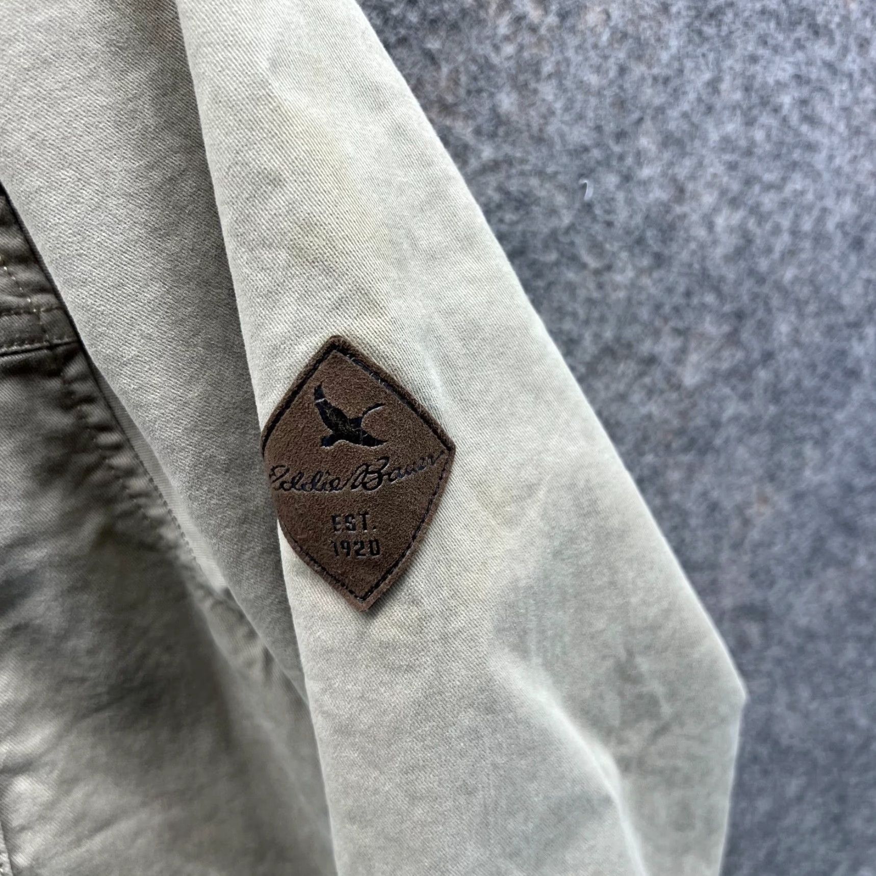 Eddie Bauer Eddie Bauer Shirt Jacket Mens Large Beige Outdoor Snap Fleece Lined Shacket Size US L / EU 52-54 / 3 - 7 Thumbnail