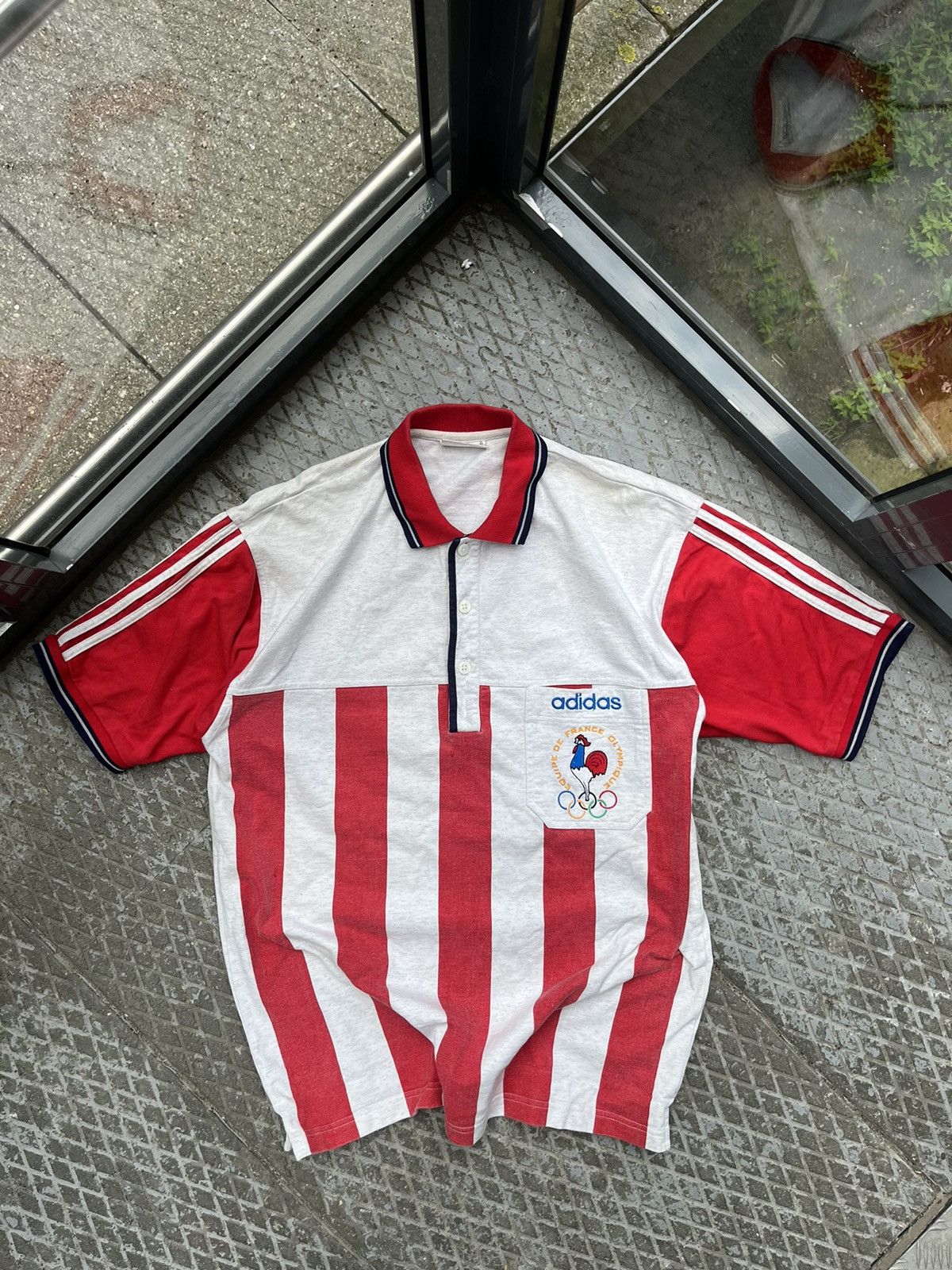 Adidas Polo Adidas 1980-e Olympic Games France vintage Size US M / EU 48-50 / 2 - 2 Thumbnail