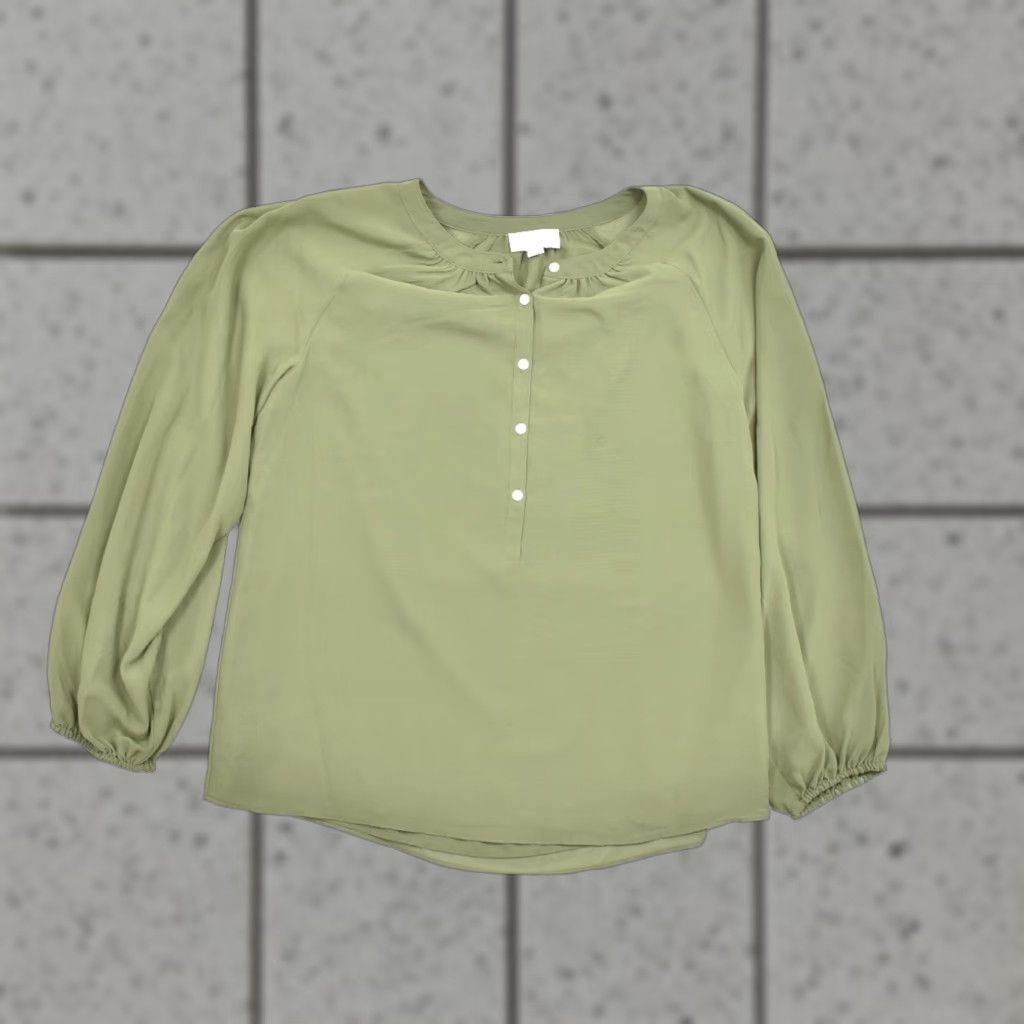Loft Loft Tunic Blouse Long Sleeve Green Size M Solid Polyester Womens Tunic Blouse, Loft, Green, Size M, Polyester Size M / US 6-8 / IT 42-44 - 1 Thumbnail