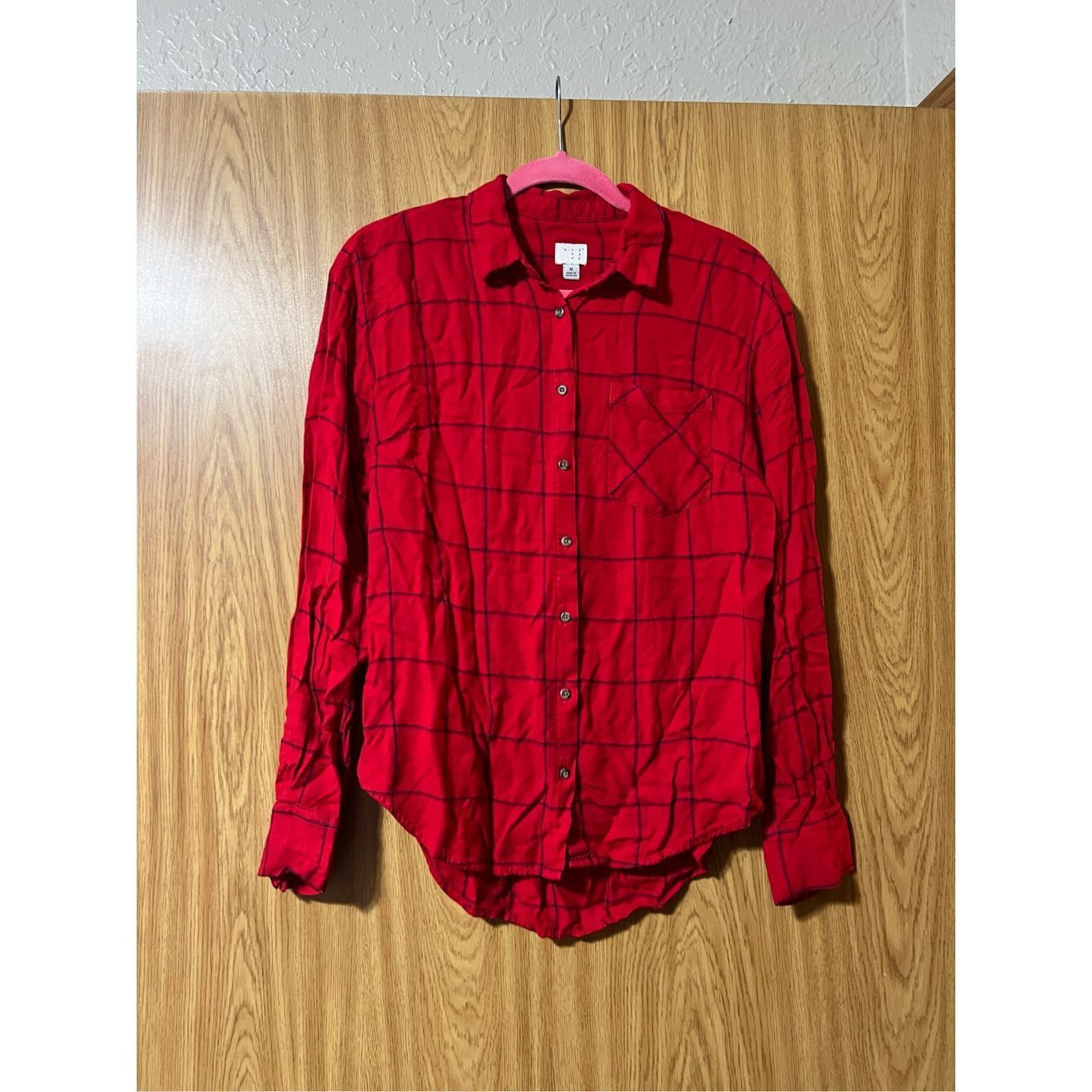 Other A New Day Red Plaid Button Up Top Woman’s Size Medium Size M / US 6-8 / IT 42-44 - 1 Thumbnail