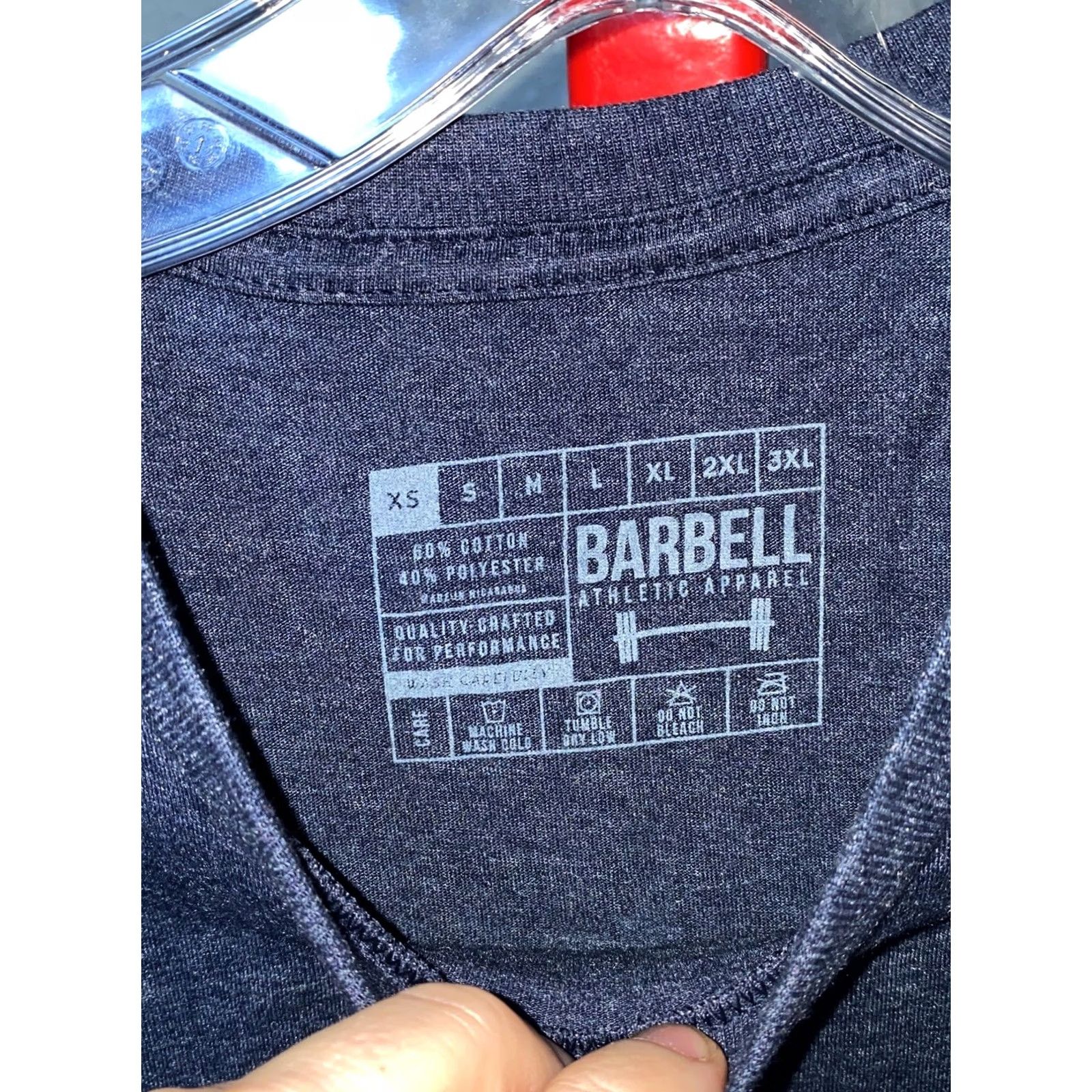 Vintage Barbell T-Shirt Mens XS Barbell Muscle Body Building Bluish Extra Small Tee T Shirt Size US XS / EU 42 / 0 - 3 Thumbnail