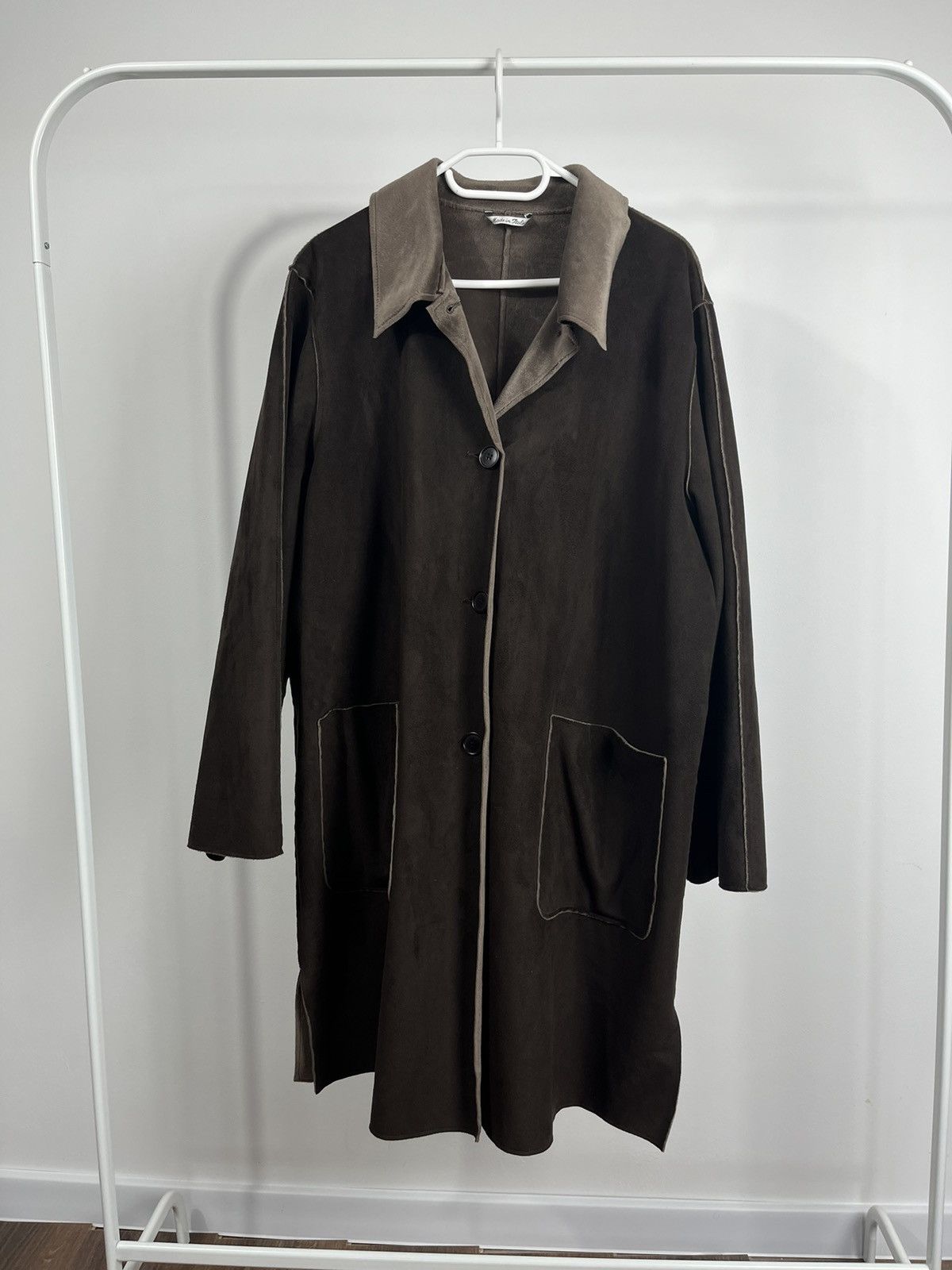 Other Vintage Marina Rinaldo Suede Trench Jacket Size XXL / US 16-18 / IT 52-54 - 1 Thumbnail