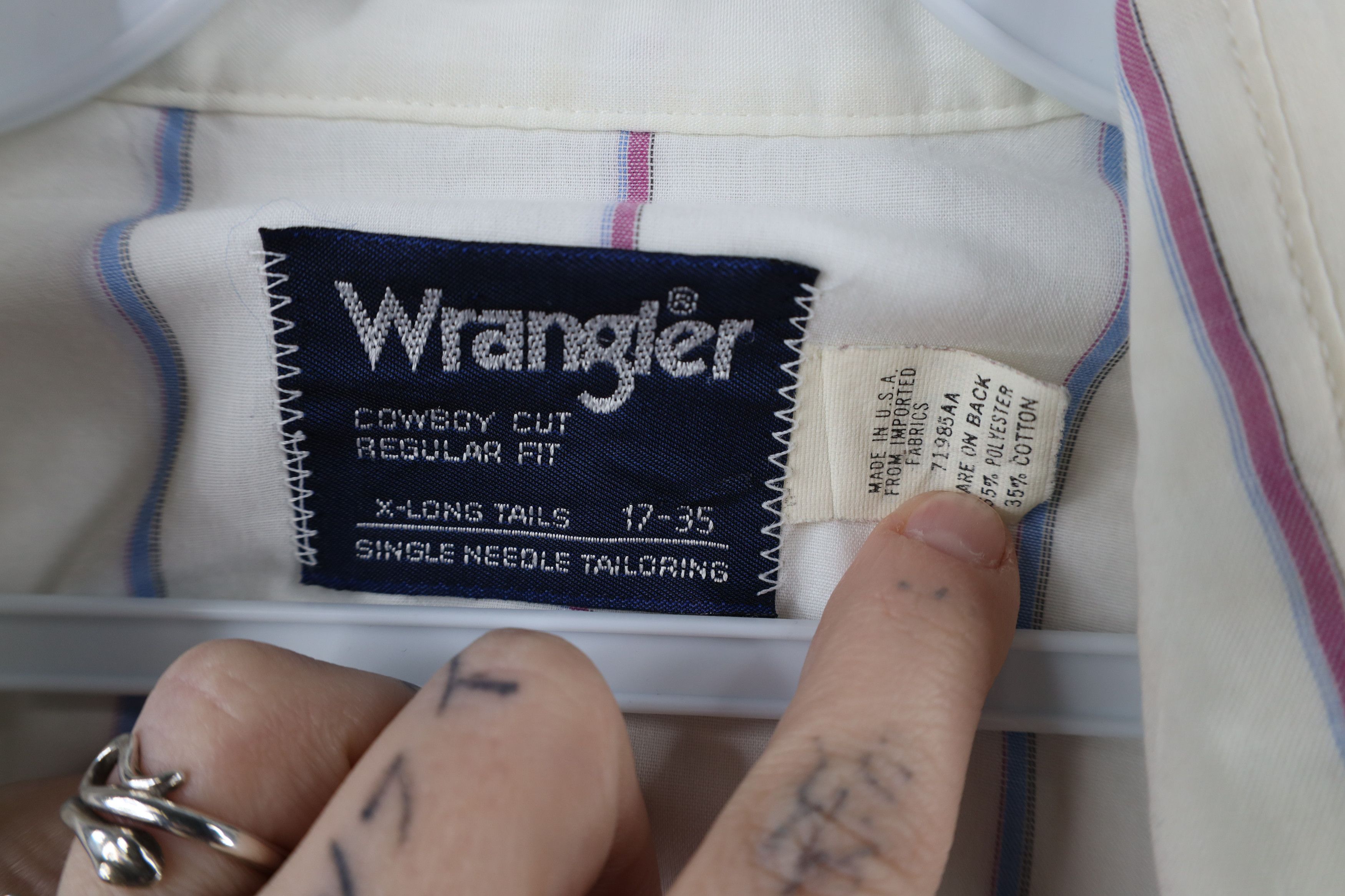 Vintage × Wrangler Vintage 90s Wrangler Cowboy Western Snap Button Shirt USA Size US L / EU 52-54 / 3 - 9 Thumbnail