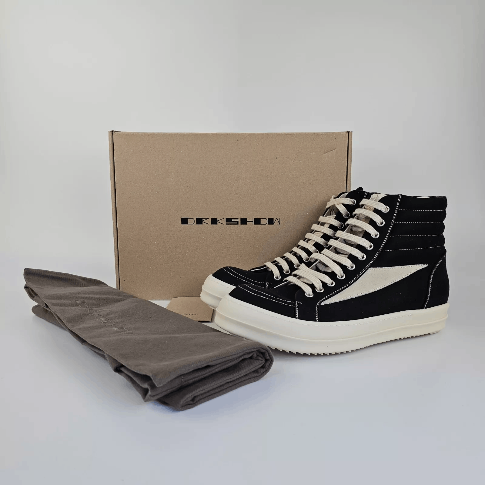 RICK OWENS DRKSHDW Hollywood Black Vintage High Sneakers New